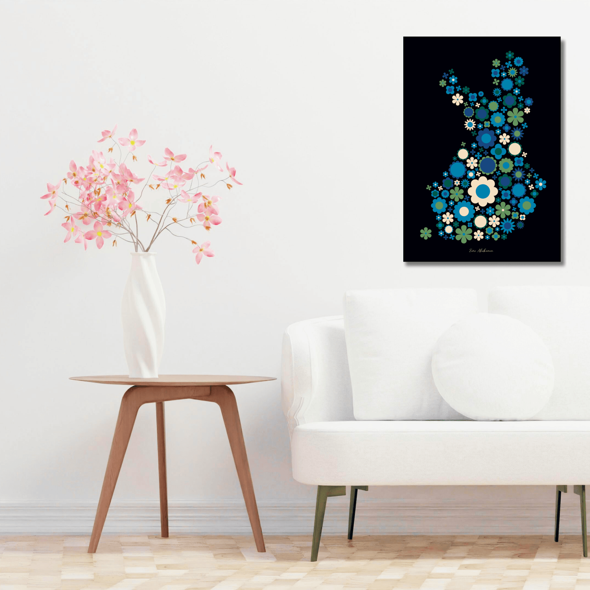 DIGITAL WALL ART - BLOOMPOP blue green | SHALMIAK