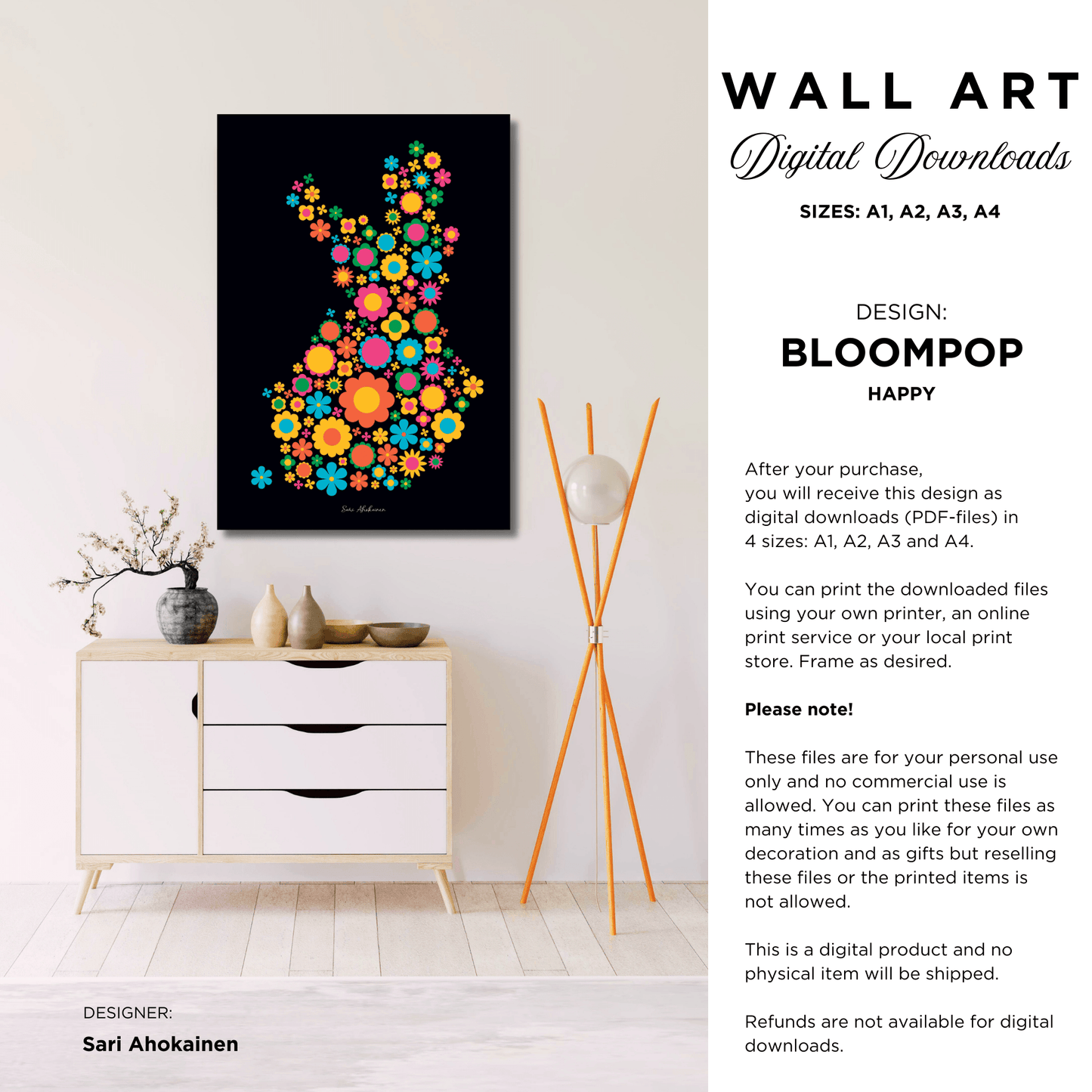 DIGITAL WALL ART - BLOOMPOP happy | SHALMIAK