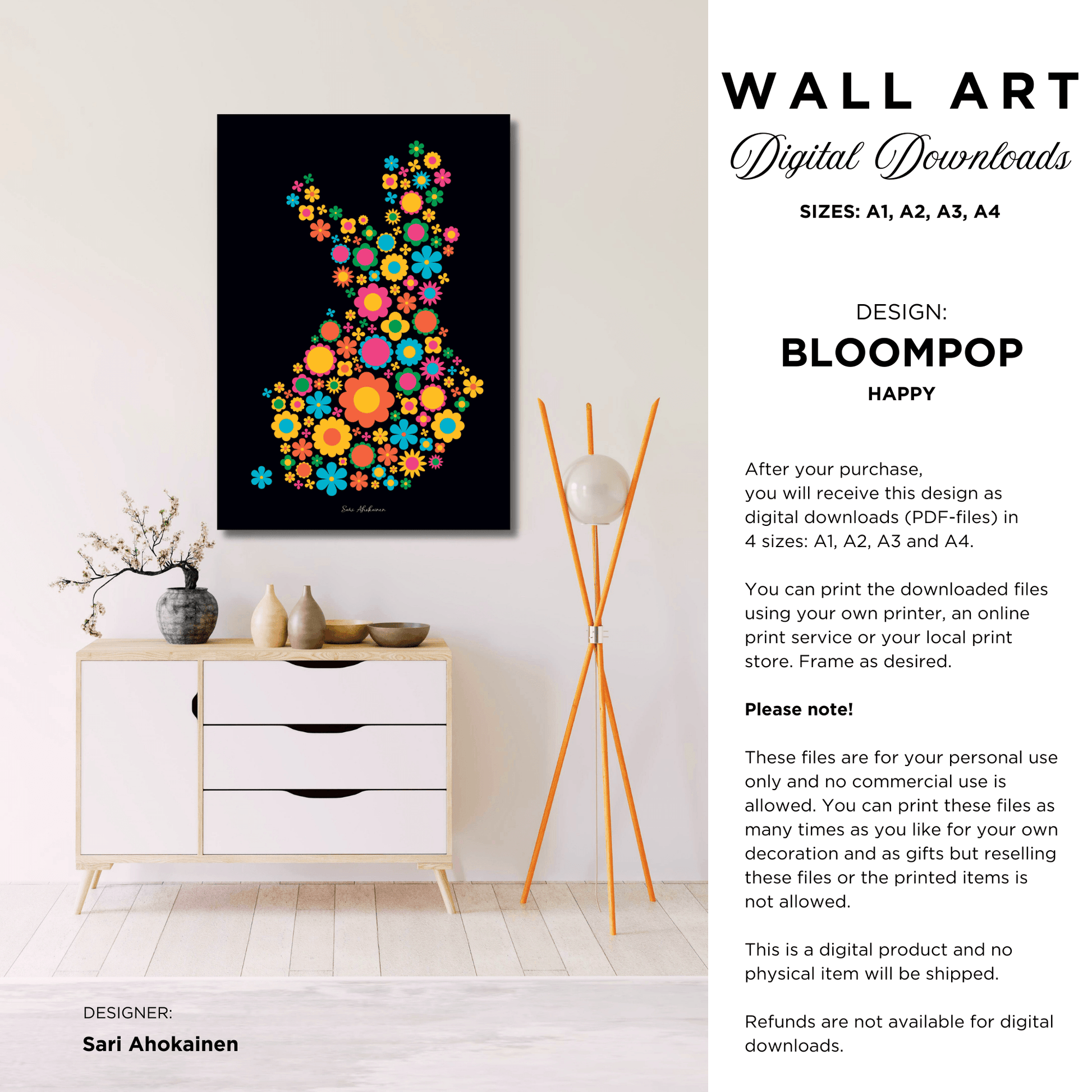 DIGITAL WALL ART - BLOOMPOP happy | SHALMIAK