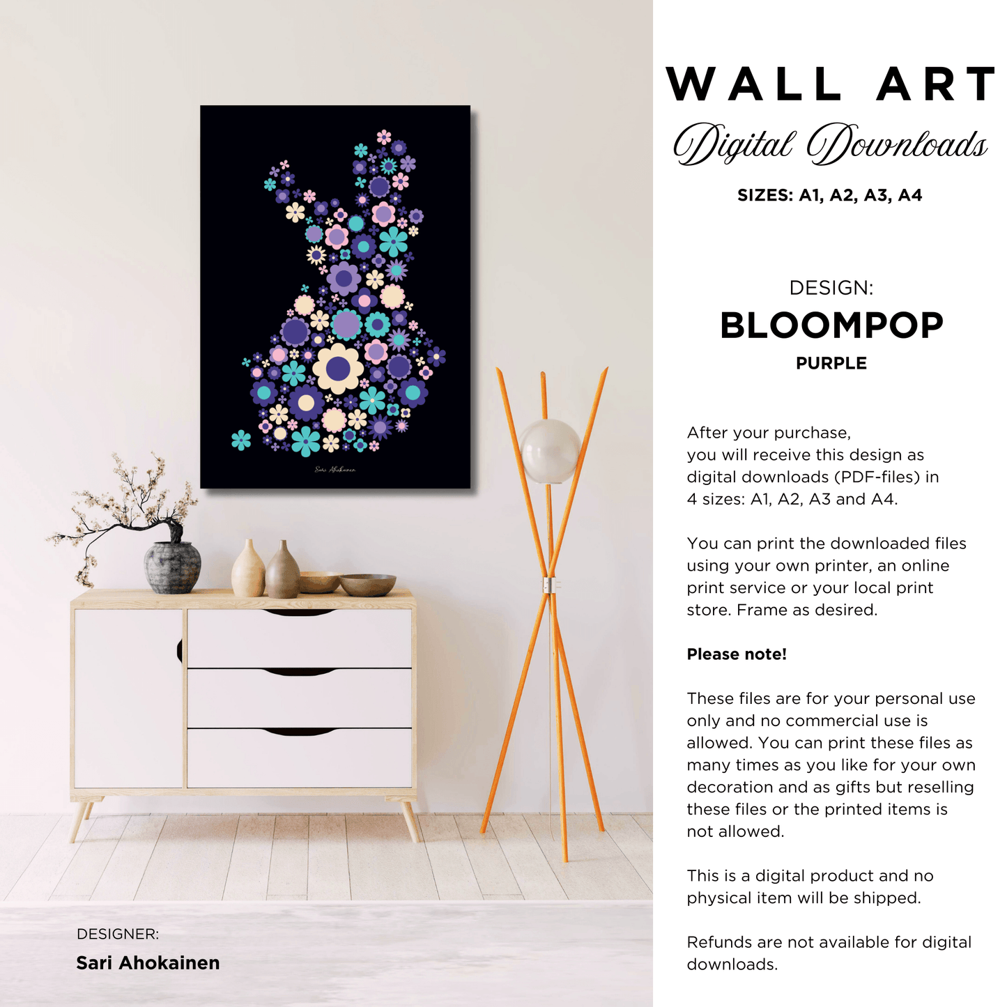 DIGITAL WALL ART - BLOOMPOP purple | SHALMIAK