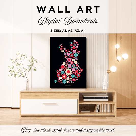 DIGITAL WALL ART - BLOOMPOP red | SHALMIAK