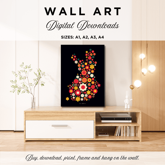 DIGITAL WALL ART - BLOOMPOP retro | SHALMIAK