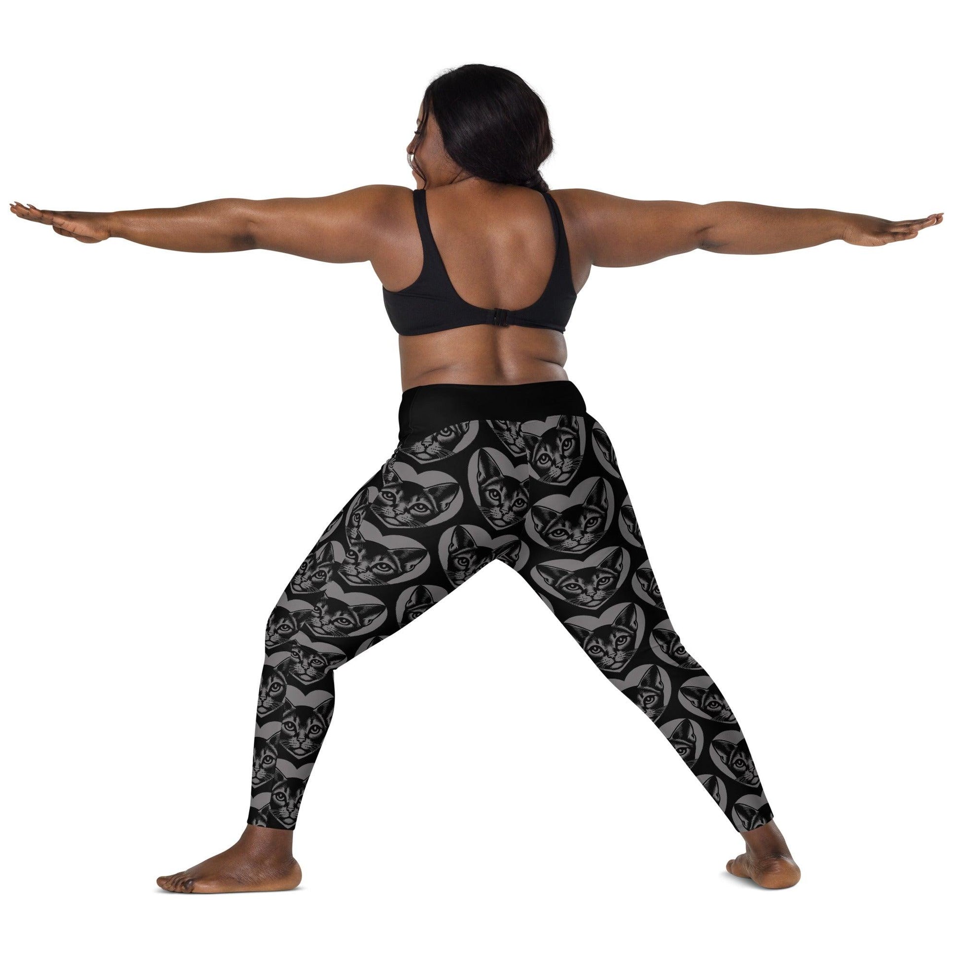 CAT BREED LEGGINGS with pockets - ABYSSINIAN - HERTTAHOUND - grey | SHALMIAK