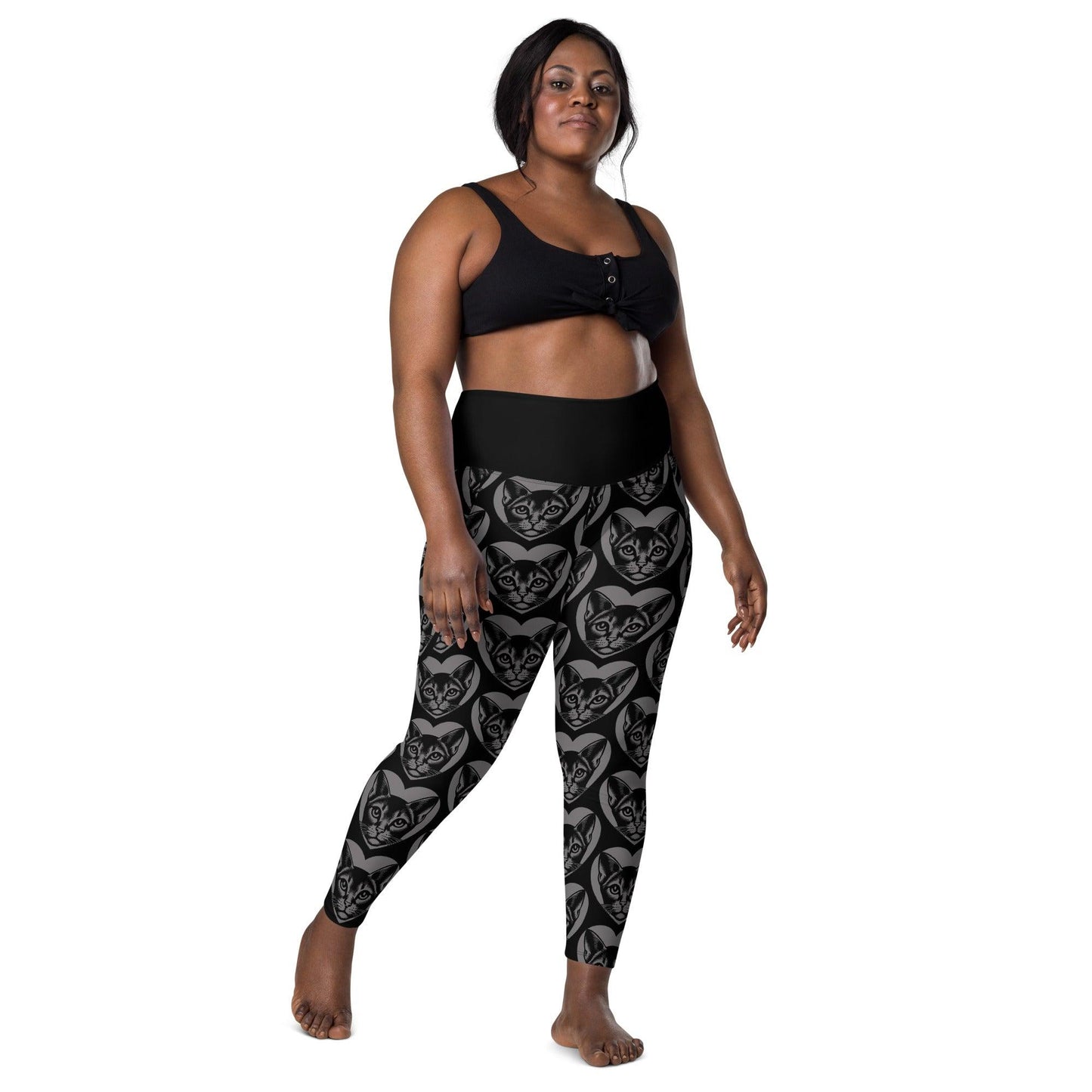 CAT BREED LEGGINGS with pockets - ABYSSINIAN - HERTTAHOUND - grey | SHALMIAK