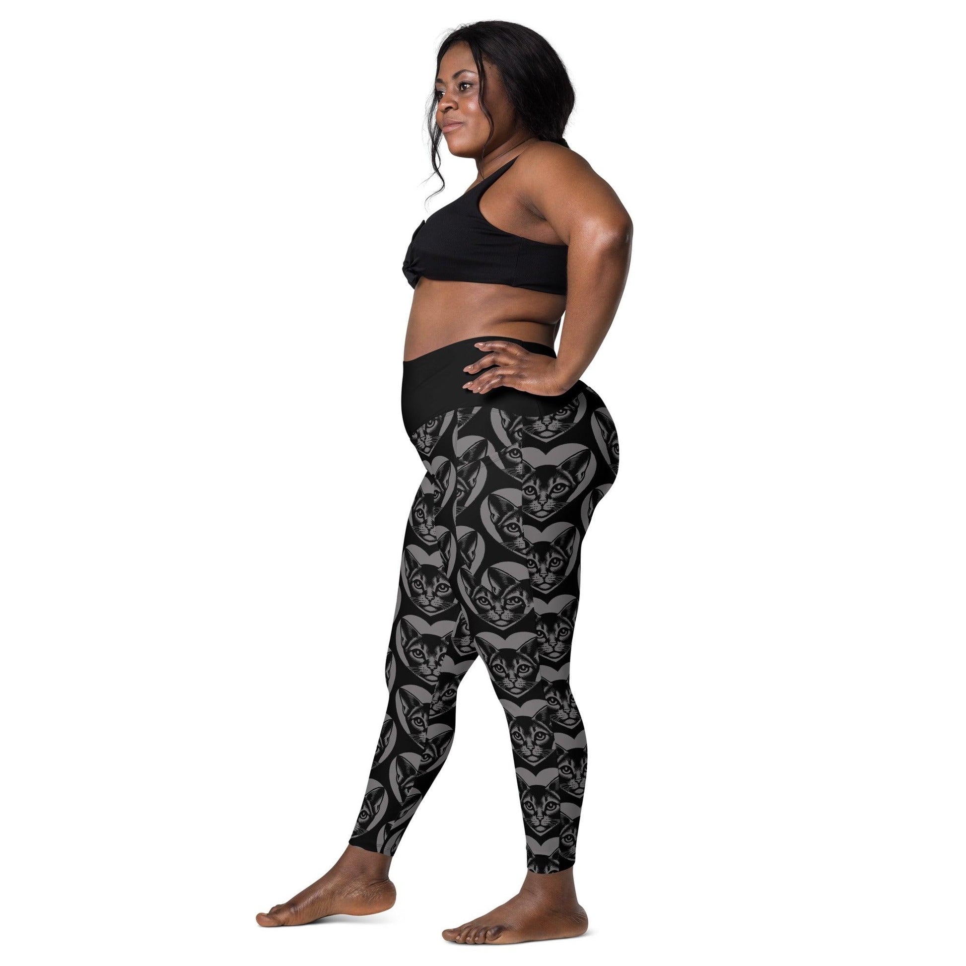 CAT BREED LEGGINGS with pockets - ABYSSINIAN - HERTTAHOUND - grey | SHALMIAK