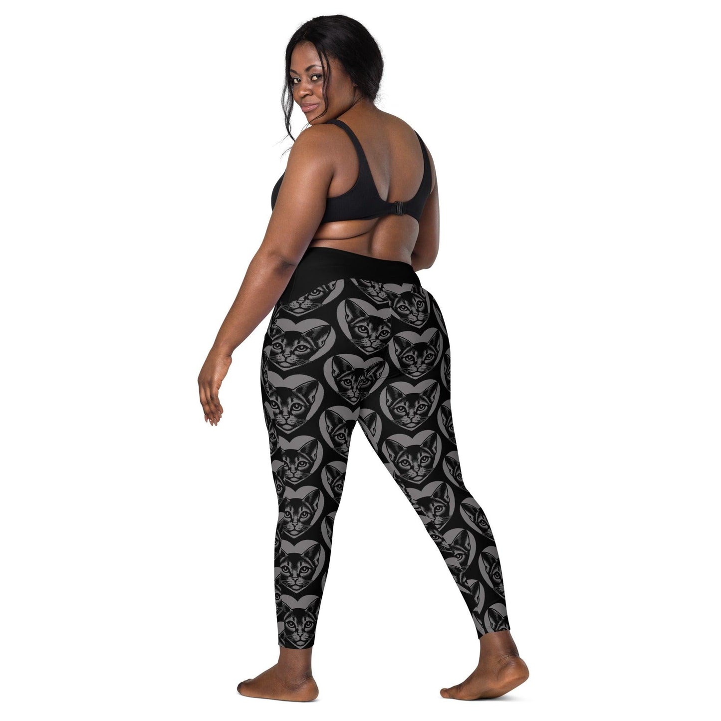 CAT BREED LEGGINGS with pockets - ABYSSINIAN - HERTTAHOUND - grey | SHALMIAK