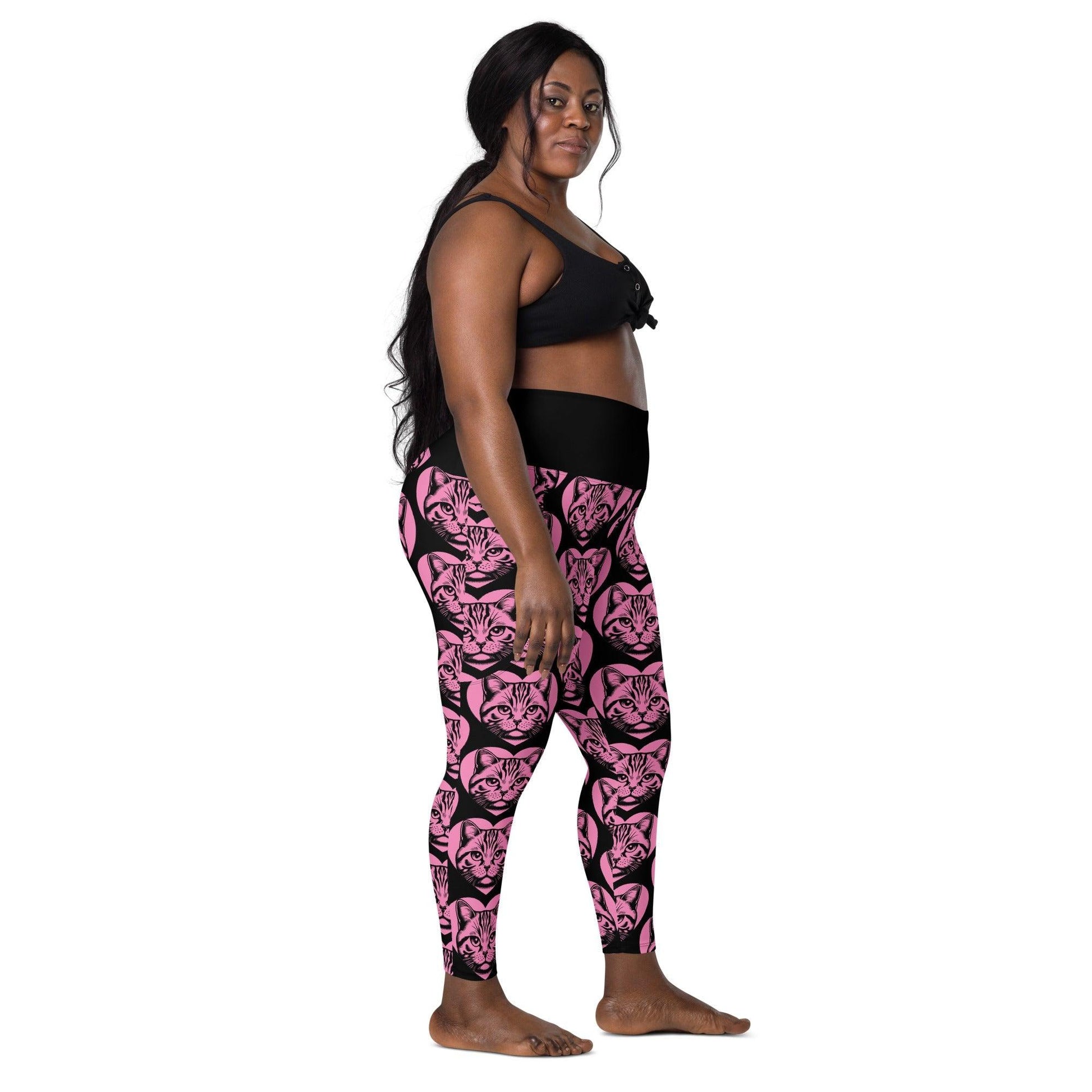 CAT BREED LEGGINGS with pockets - AMERICAN SHORTHAIR - HERTTAHOUND - pink | SHALMIAK