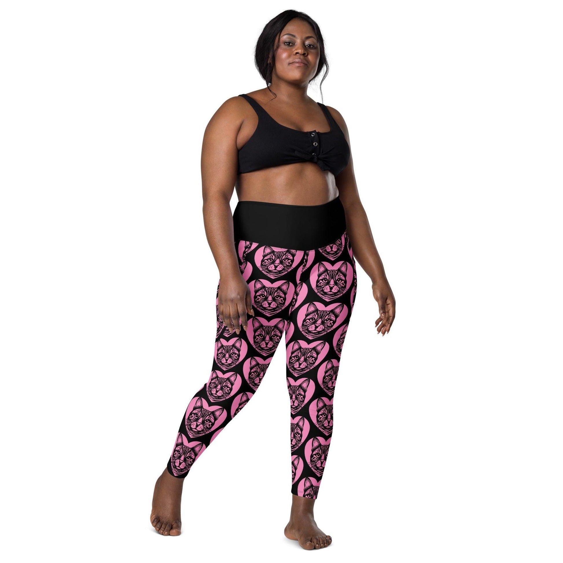 CAT BREED LEGGINGS with pockets - BENGAL - HERTTAHOUND - pink | SHALMIAK