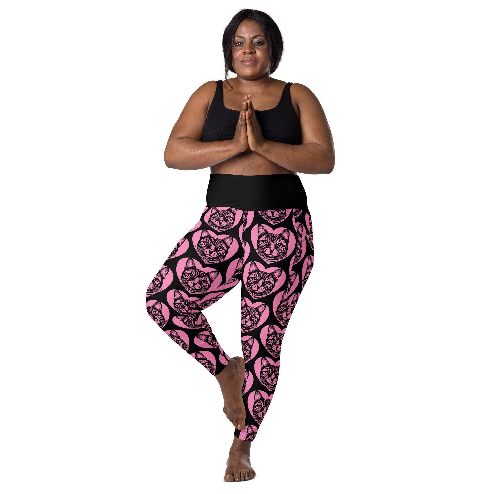 CAT BREED LEGGINGS with pockets - BENGAL - HERTTAHOUND - pink | SHALMIAK