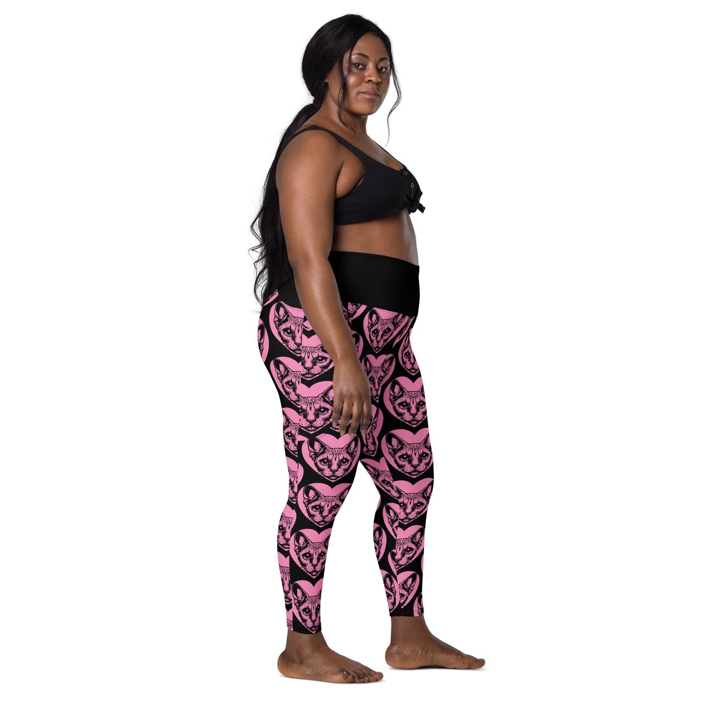 CAT BREED LEGGINGS with pockets - DEVON REX - HERTTAHOUND - pink | SHALMIAK