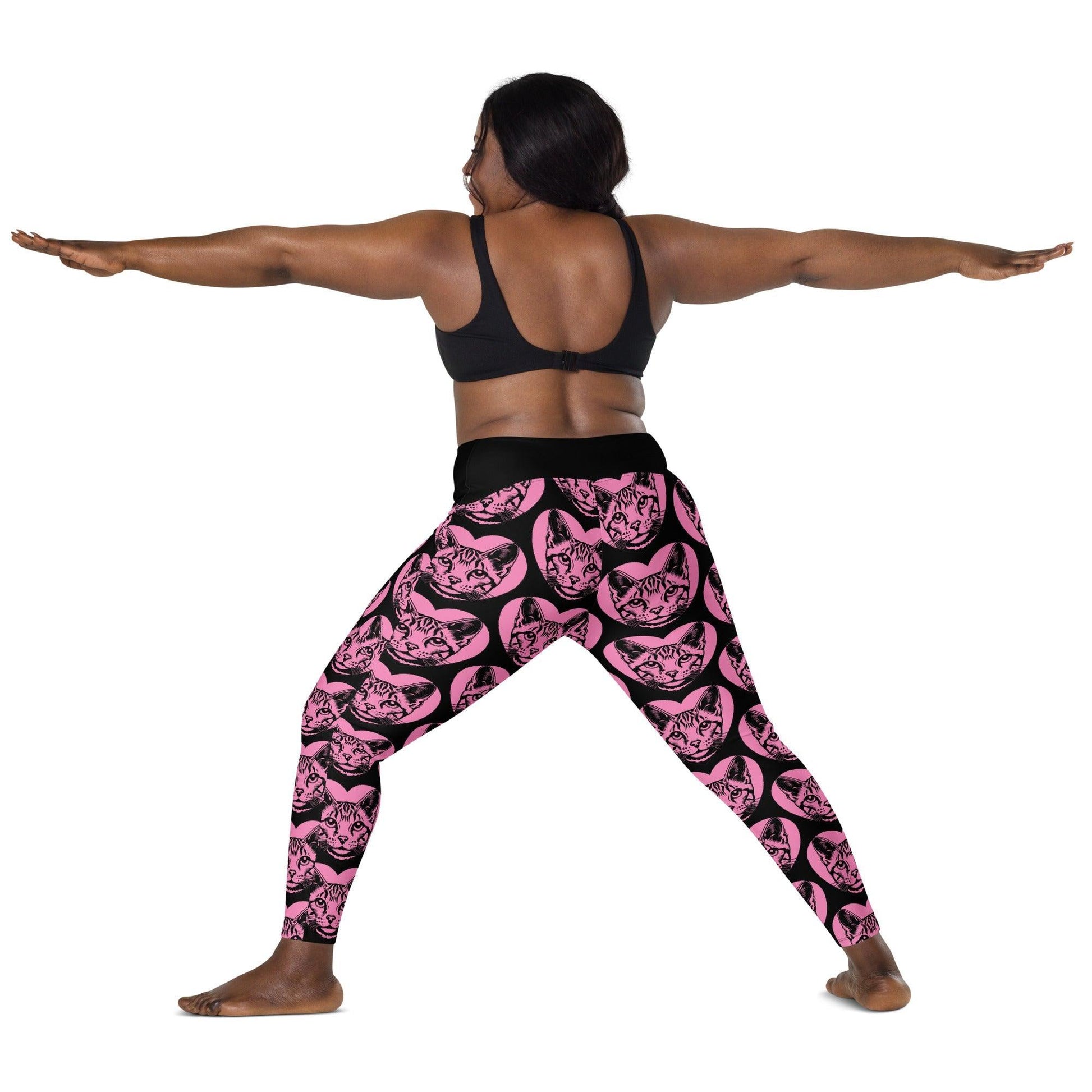 CAT BREED LEGGINGS with pockets - EGYPTIAN MAU - HERTTAHOUND - pink | SHALMIAK