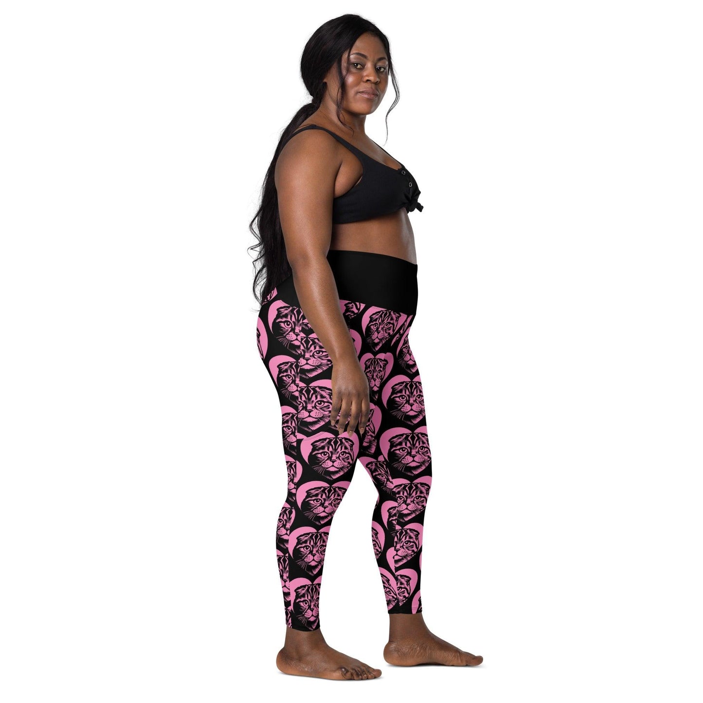 CAT BREED LEGGINGS with pockets - SCOTTISH FOLD - HERTTAHOUND - pink | SHALMIAK