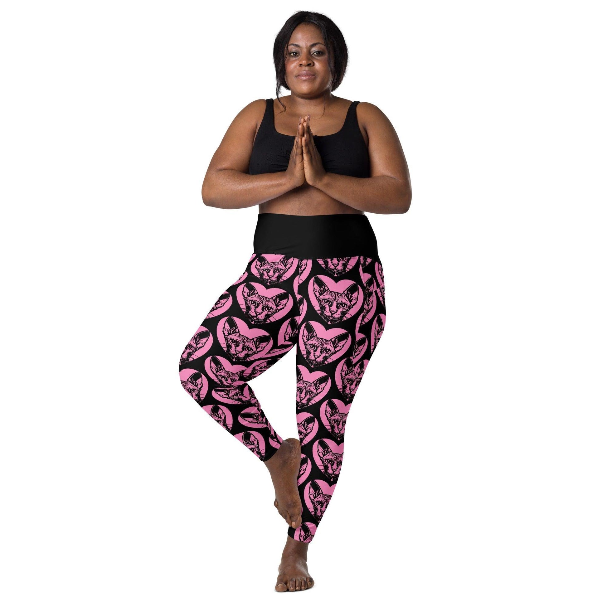 CAT BREED LEGGINGS with pockets - SPHYNX - HERTTAHOUND - pink | SHALMIAK