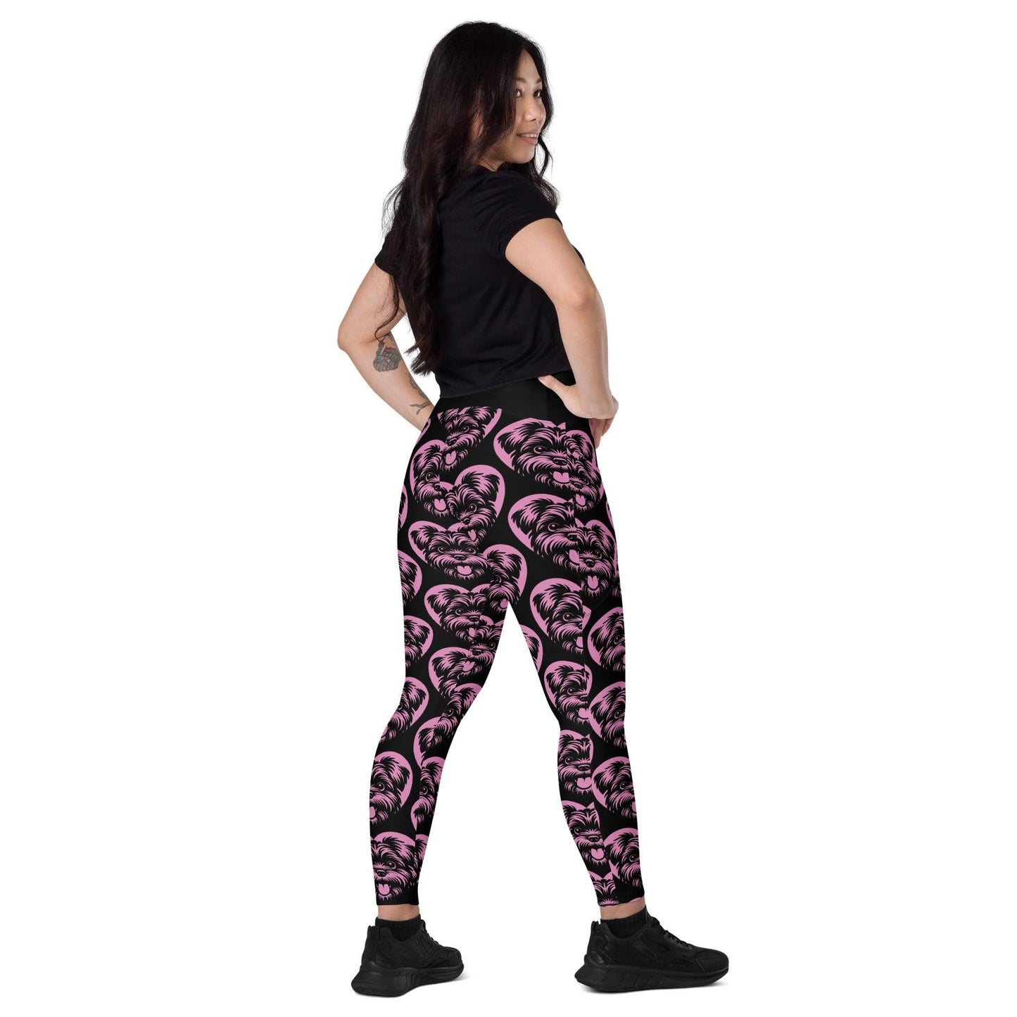 DOG BREED LEGGINGS with pockets - AFFENPINSCHER - HERTTAHOUND - pink | SHALMIAK
