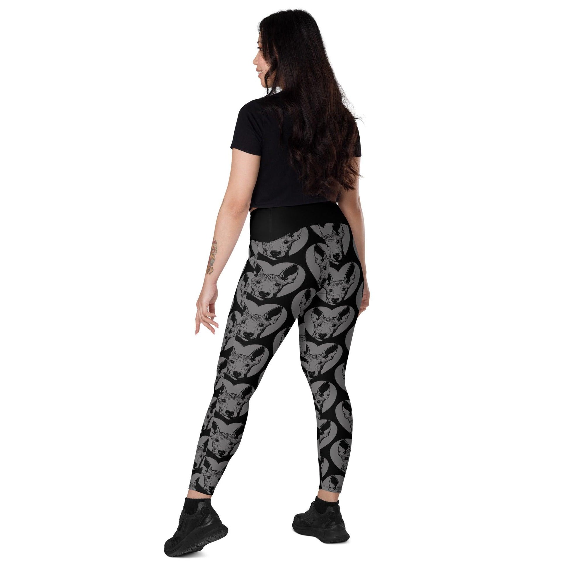 DOG BREED LEGGINGS with pockets - AMERICAN HAIRLESS TERRIER - HERTTAHOUND - grey | SHALMIAK