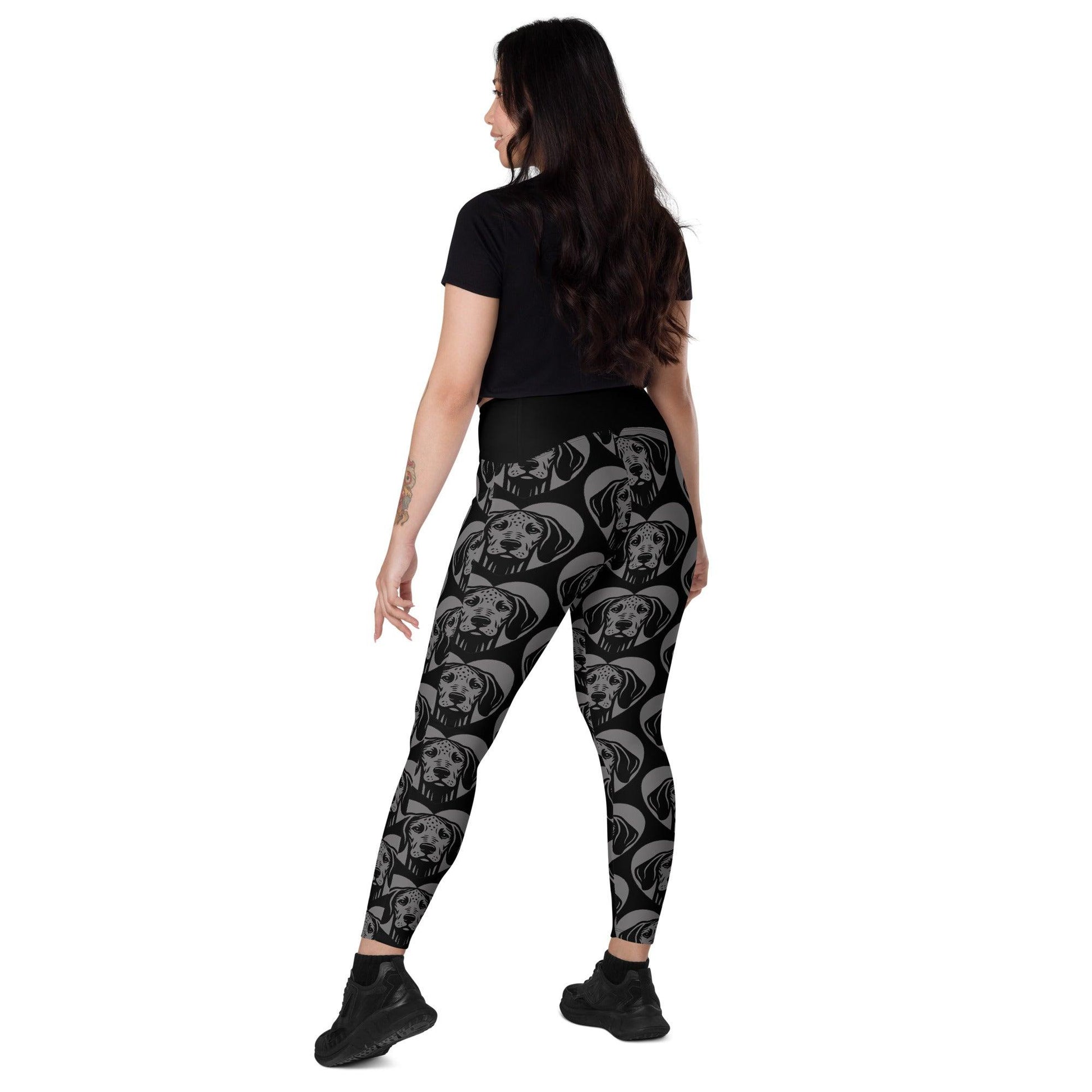DOG BREED LEGGINGS with pockets - AMERICAN LEOPARD HOUND - HERTTAHOUND - grey | SHALMIAK