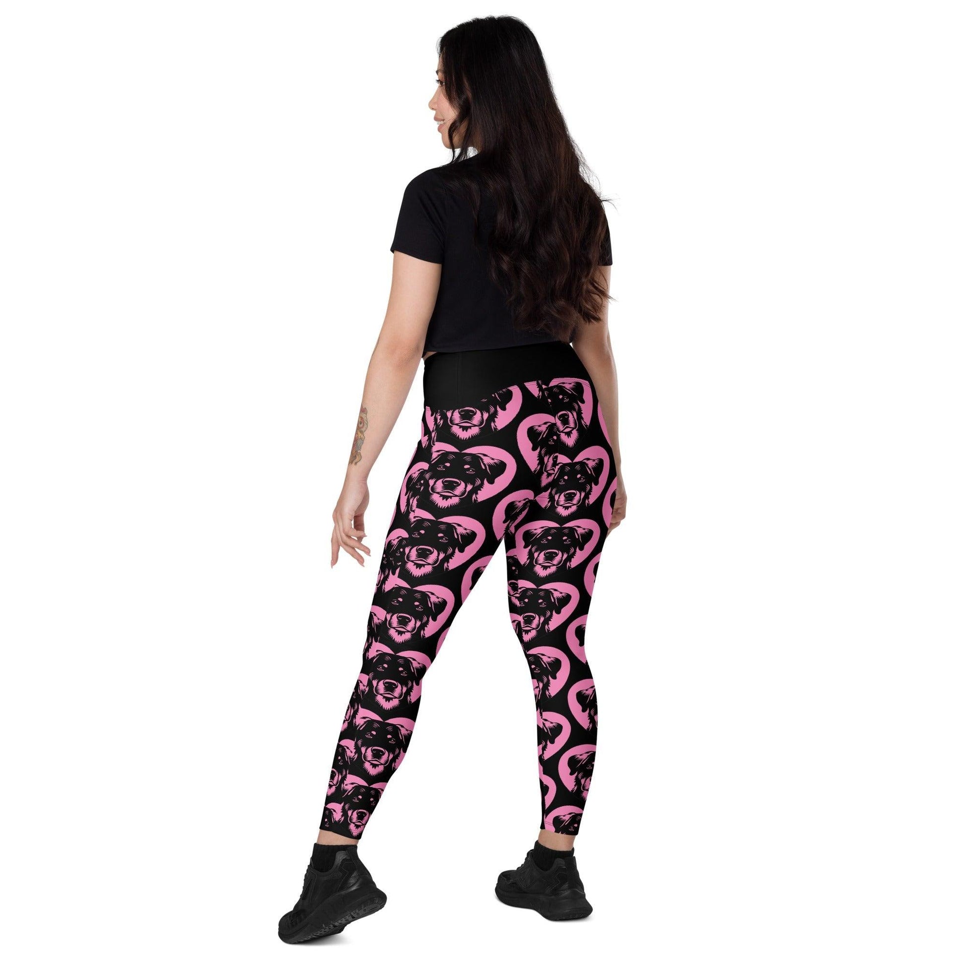 DOG BREED LEGGINGS with pockets - BEAUCERON - HERTTAHOUND - pink | SHALMIAK