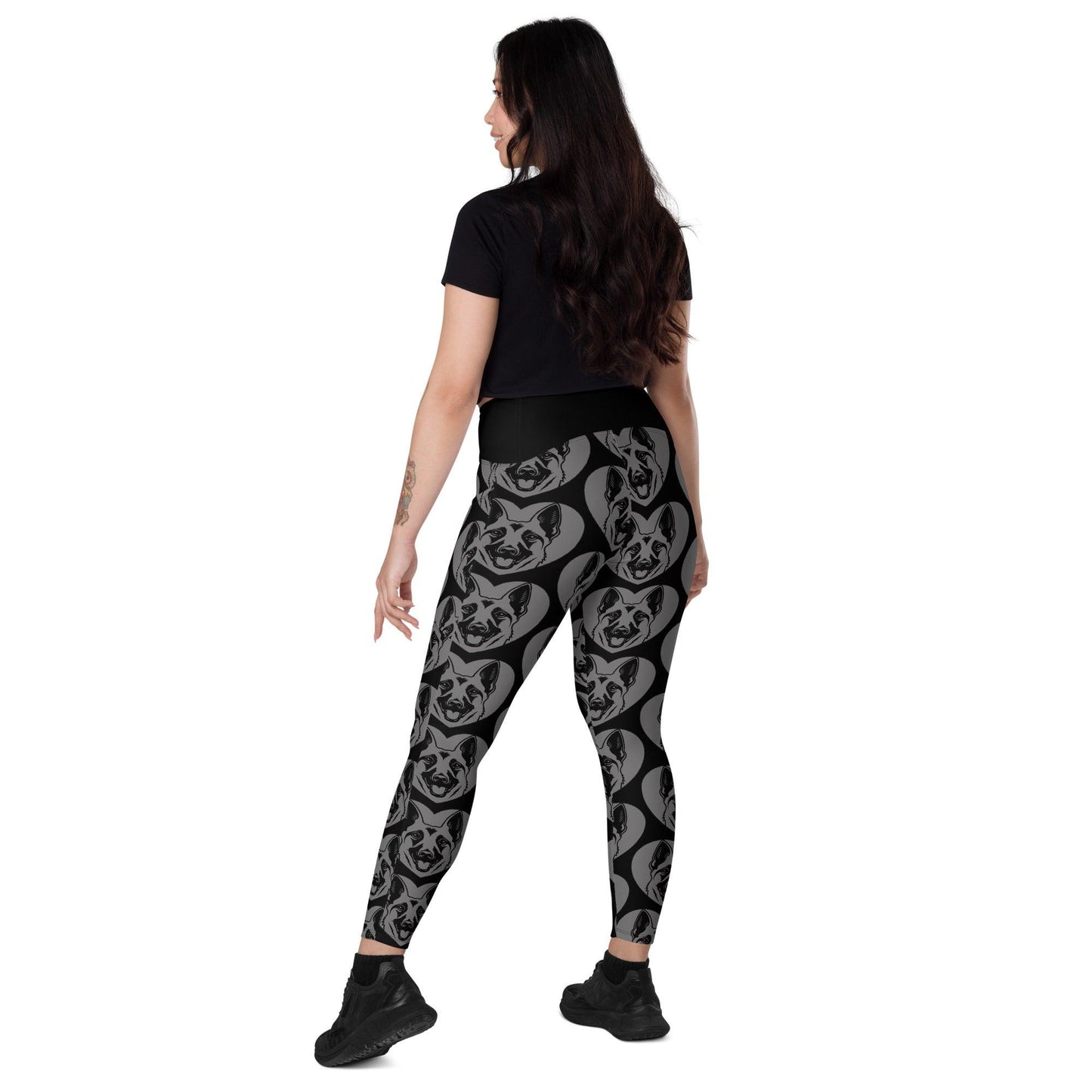 DOG BREED LEGGINGS with pockets - BELGIAN MALINOIS - HERTTAHOUND - grey | SHALMIAK