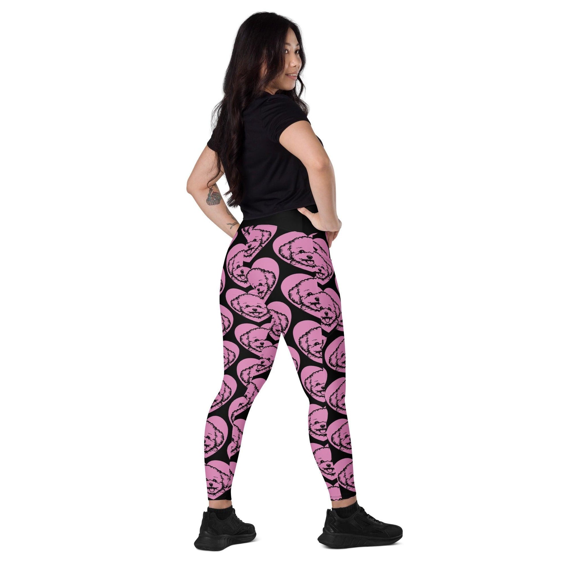 DOG BREED LEGGINGS with pockets - BICHON FRISÉ - HERTTAHOUND - pink | SHALMIAK