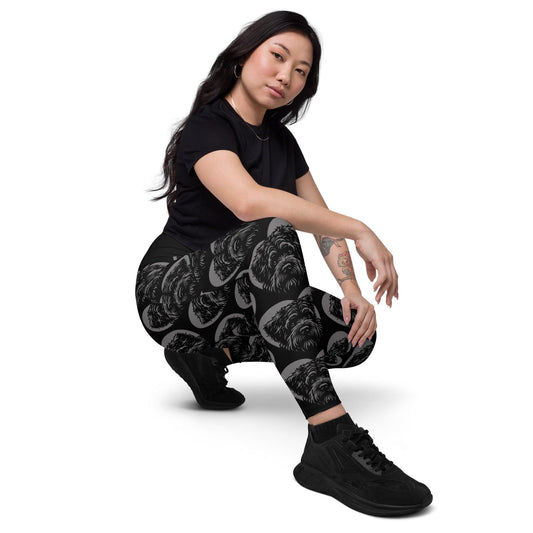 DOG BREED LEGGINGS with pockets - BOUVIER DES FLANDRES - HERTTAHOUND - grey | SHALMIAK