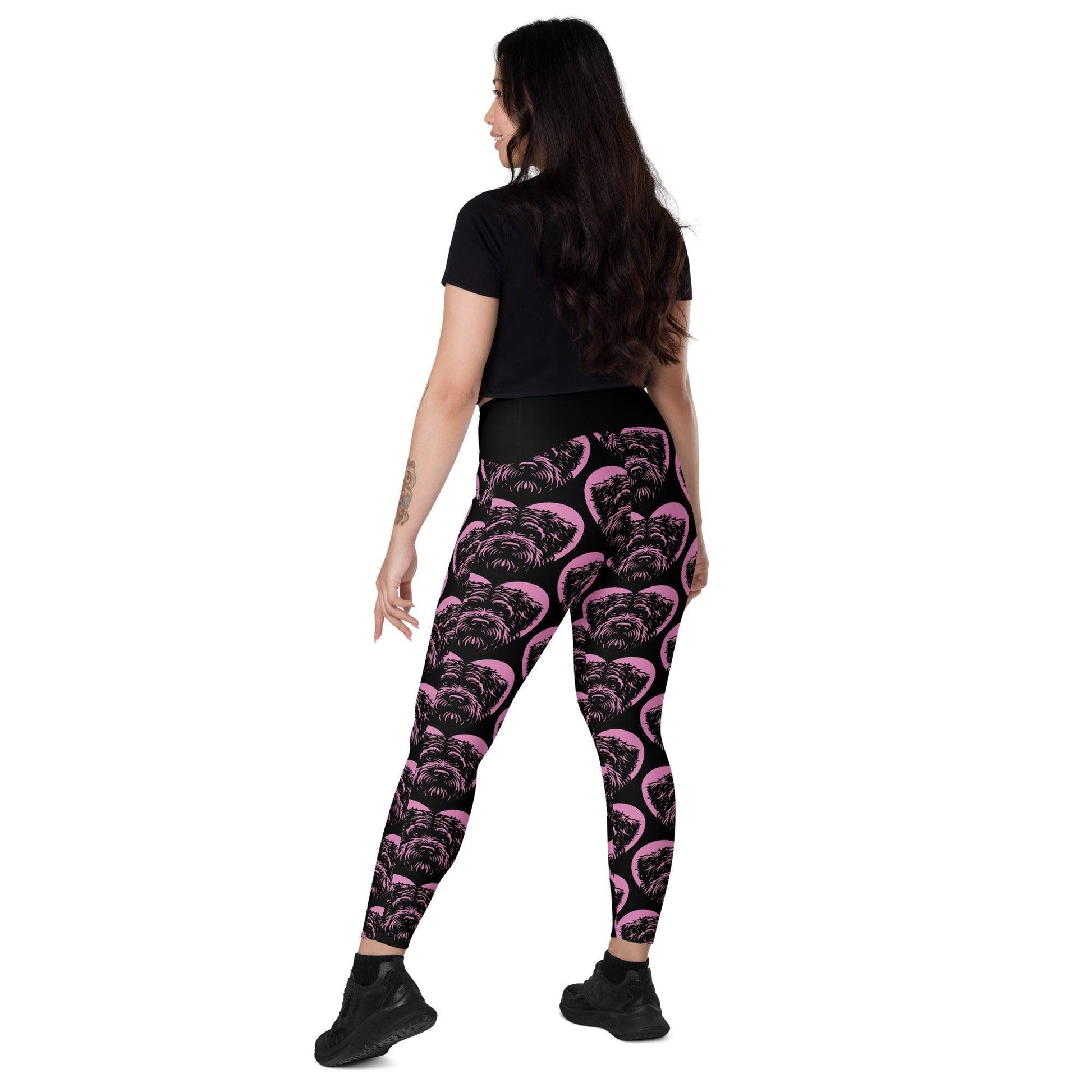 DOG BREED LEGGINGS with pockets - BOUVIER DES FLANDRES - HERTTAHOUND - pink | SHALMIAK