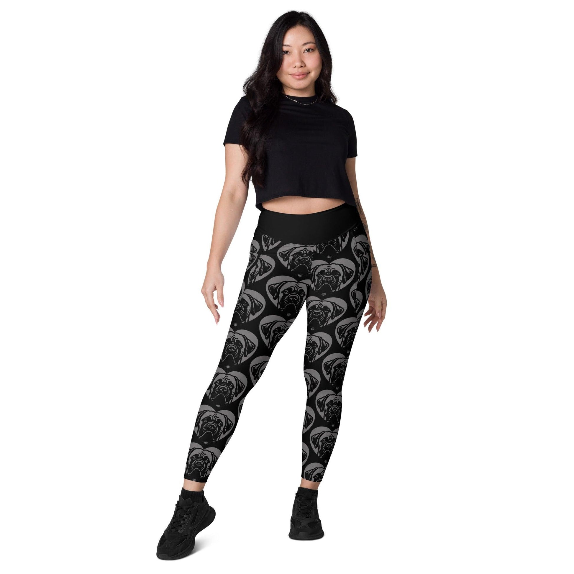 DOG BREED LEGGINGS with pockets - BULLMASTIFF - HERTTAHOUND - grey | SHALMIAK