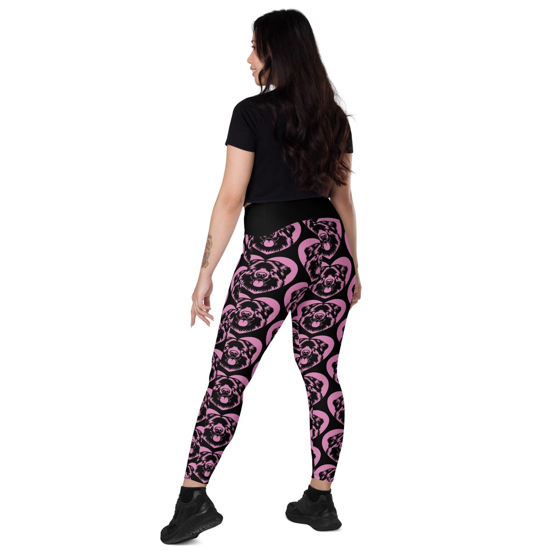 DOG BREED LEGGINGS with pockets - CAUCASIAN SHEPHERD DOG - HERTTAHOUND - pink | SHALMIAK