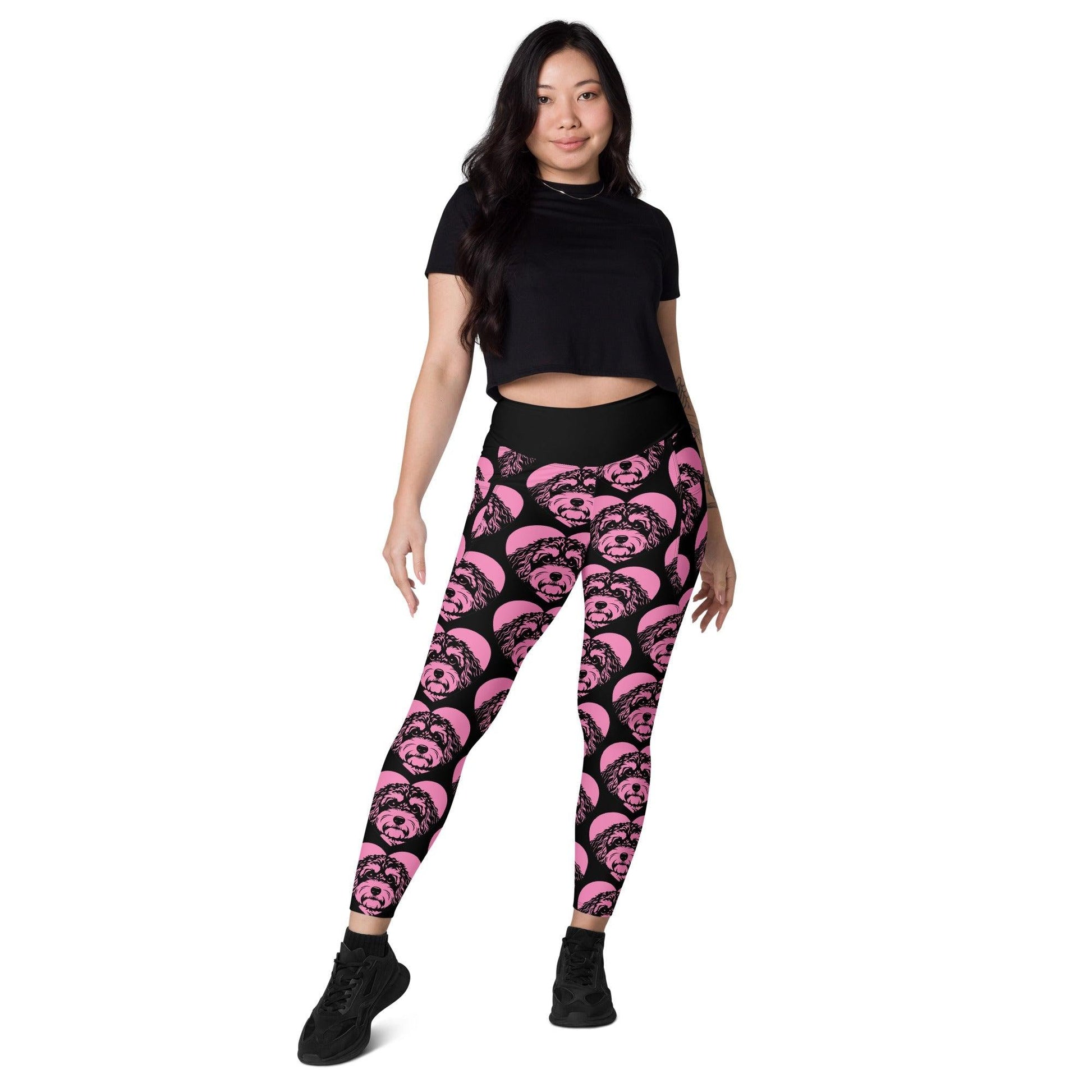 DOG BREED LEGGINGS with pockets - CAVAPOO 2 - HERTTAHOUND - pink | SHALMIAK