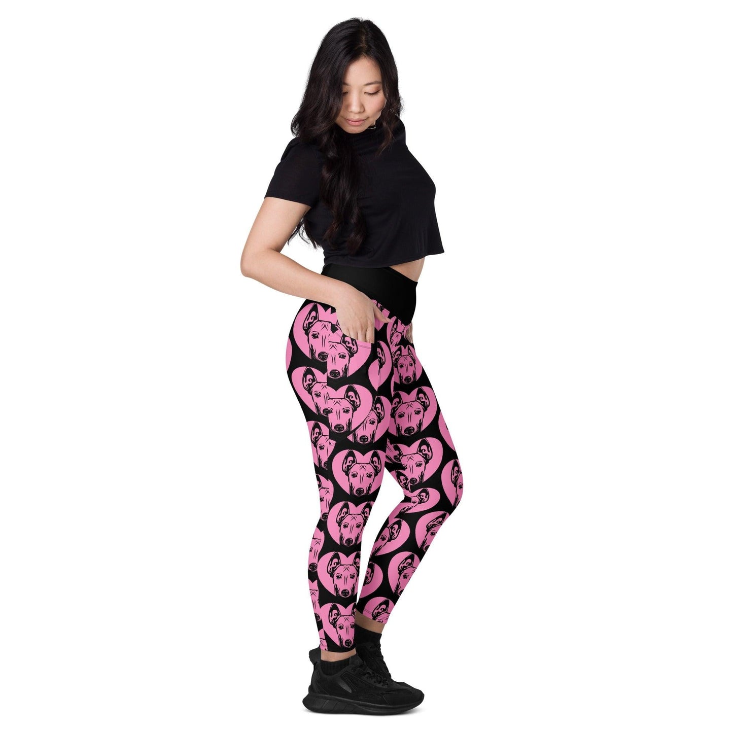 DOG BREED LEGGINGS with pockets - CIRNECO DELL ETNA - HERTTAHOUND - pink | SHALMIAK
