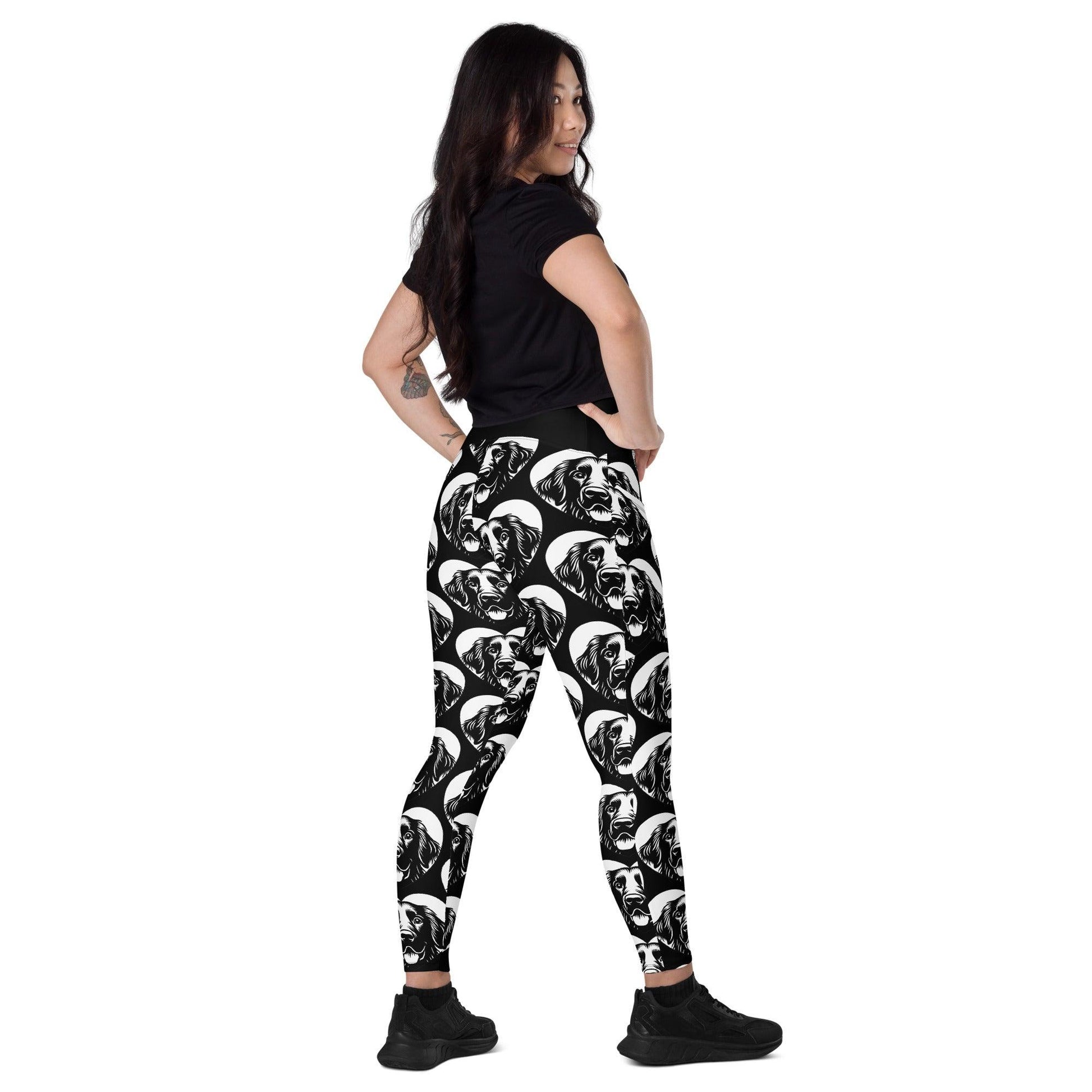 DOG BREED LEGGINGS with pockets - FLAT COATED RETRIEVER - HERTTAHOUND | SHALMIAK
