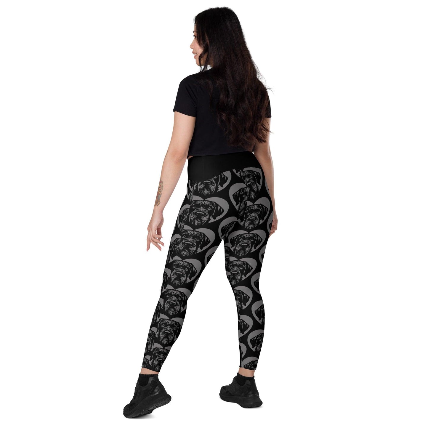 DOG BREED LEGGINGS with pockets - GERMAN POINTER WIREHAIRED - HERTTAHOUND - grey | SHALMIAK