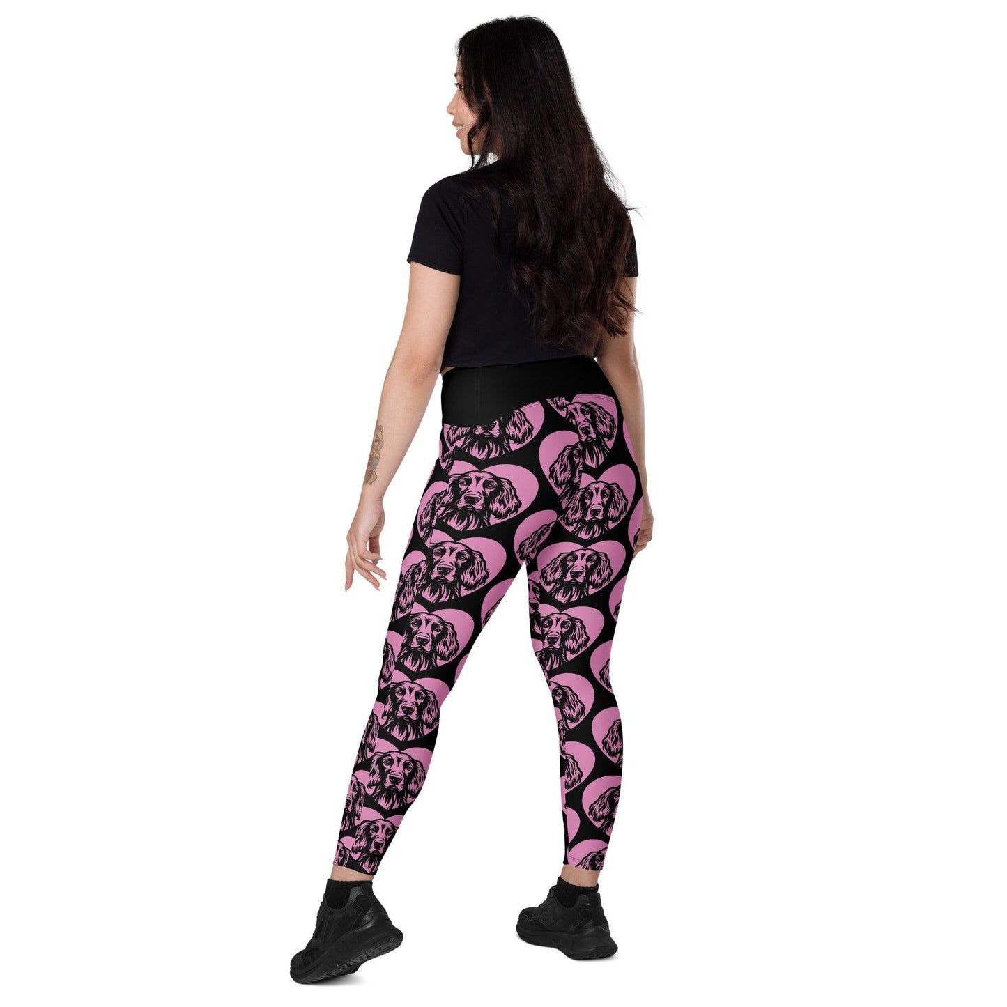 DOG BREED LEGGINGS with pockets - IRISH SETTER - HERTTAHOUND - pink | SHALMIAK