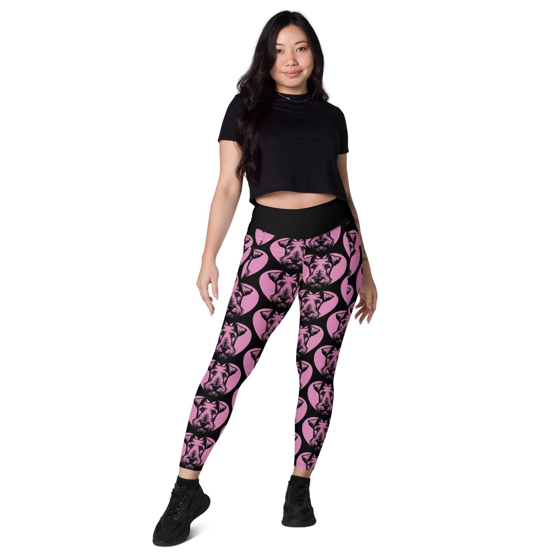DOG BREED LEGGINGS with pockets - IRISH TERRIER - HERTTAHOUND - pink | SHALMIAK