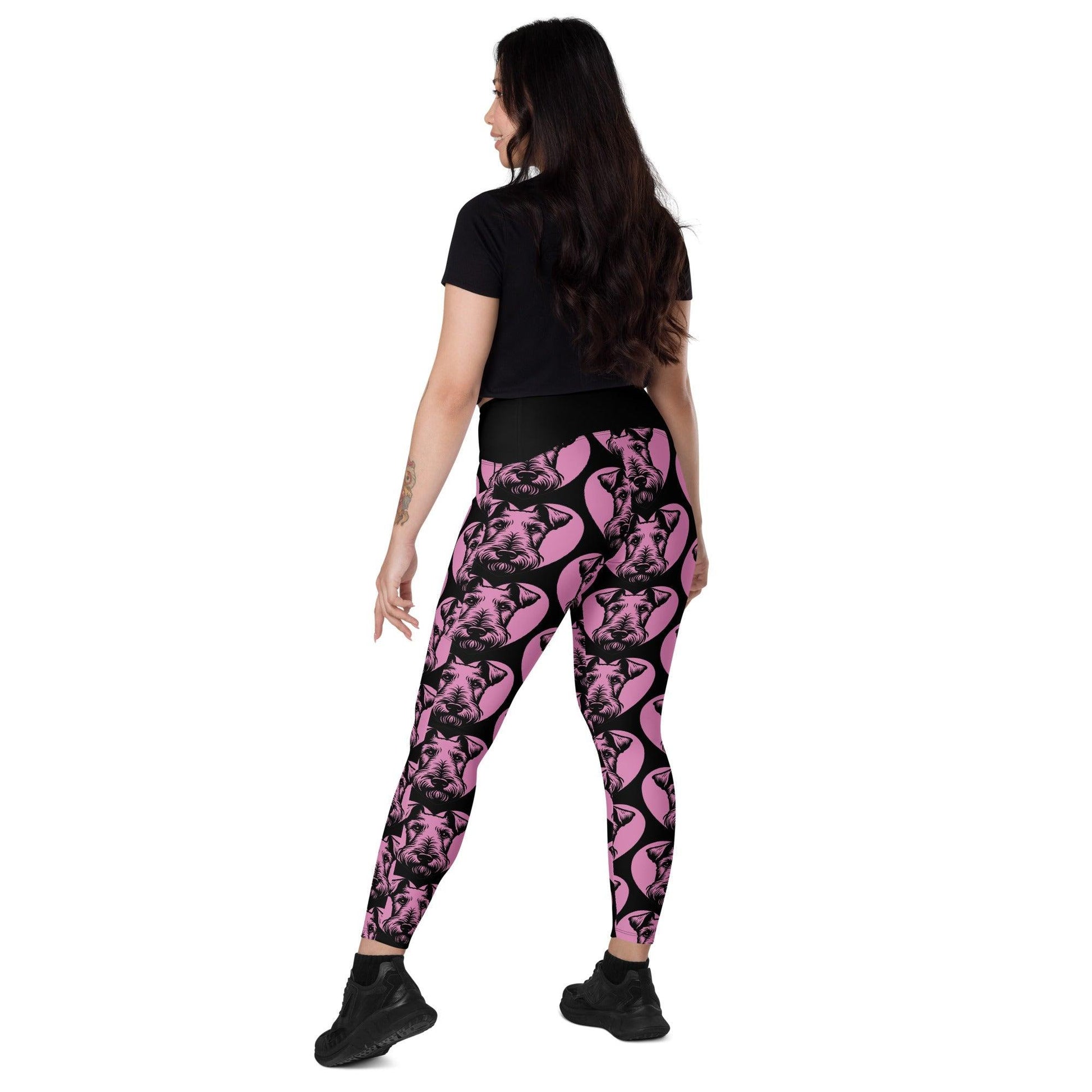 DOG BREED LEGGINGS with pockets - IRISH TERRIER - HERTTAHOUND - pink | SHALMIAK