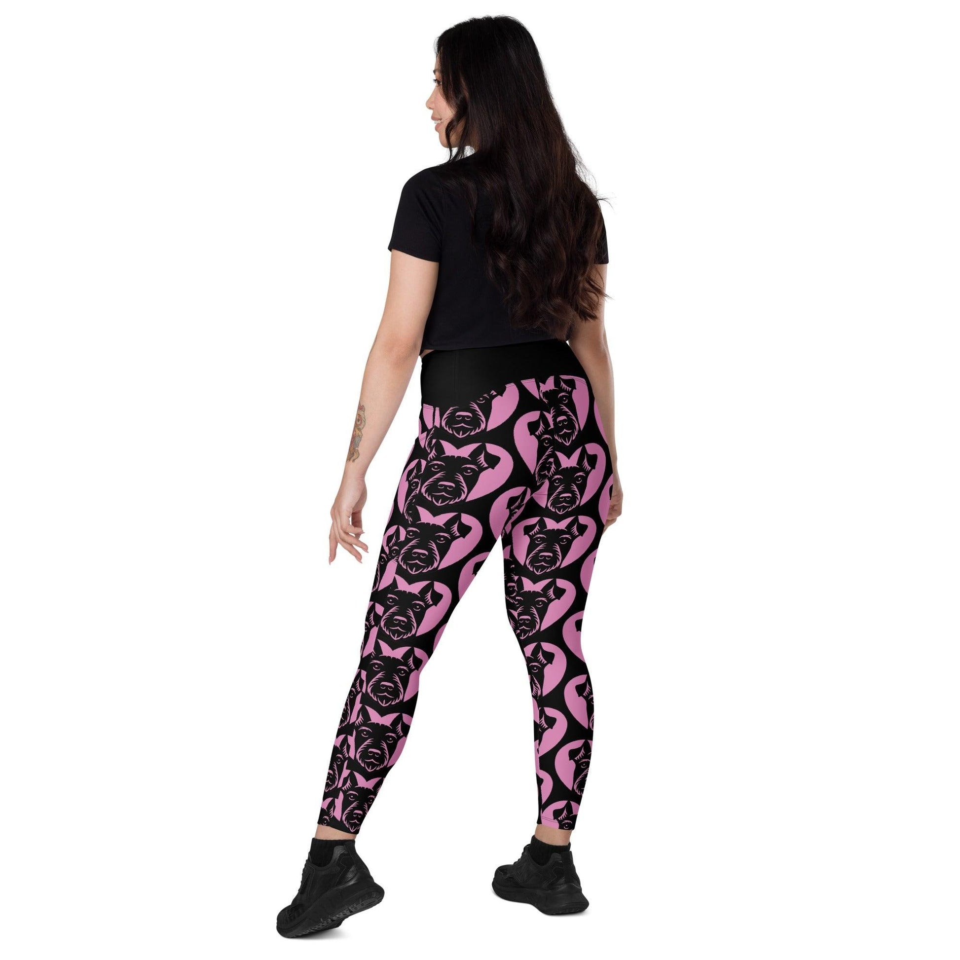 DOG BREED LEGGINGS with pockets - JAGD TERRIER - HERTTAHOUND - pink | SHALMIAK
