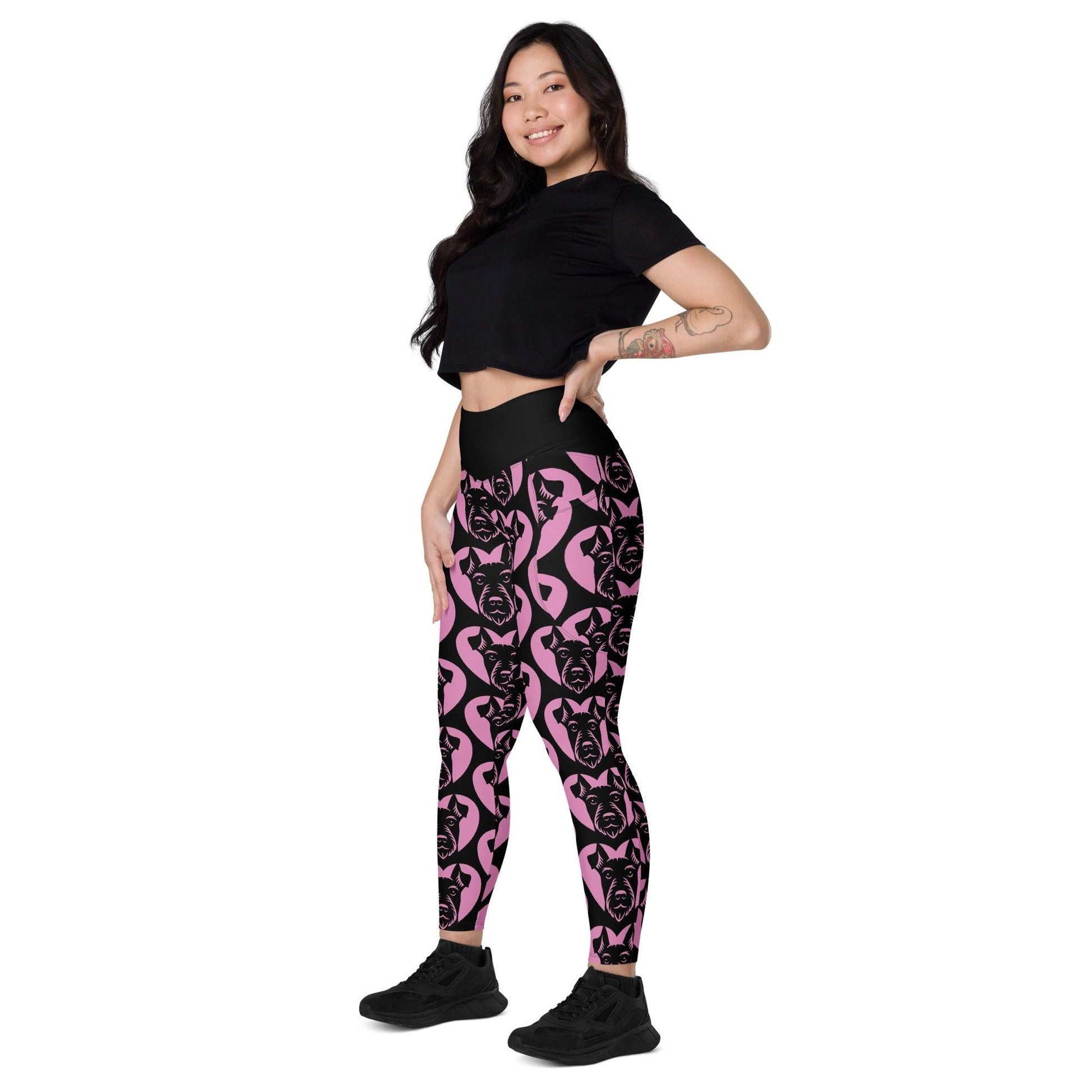 DOG BREED LEGGINGS with pockets - JAGD TERRIER - HERTTAHOUND - pink | SHALMIAK