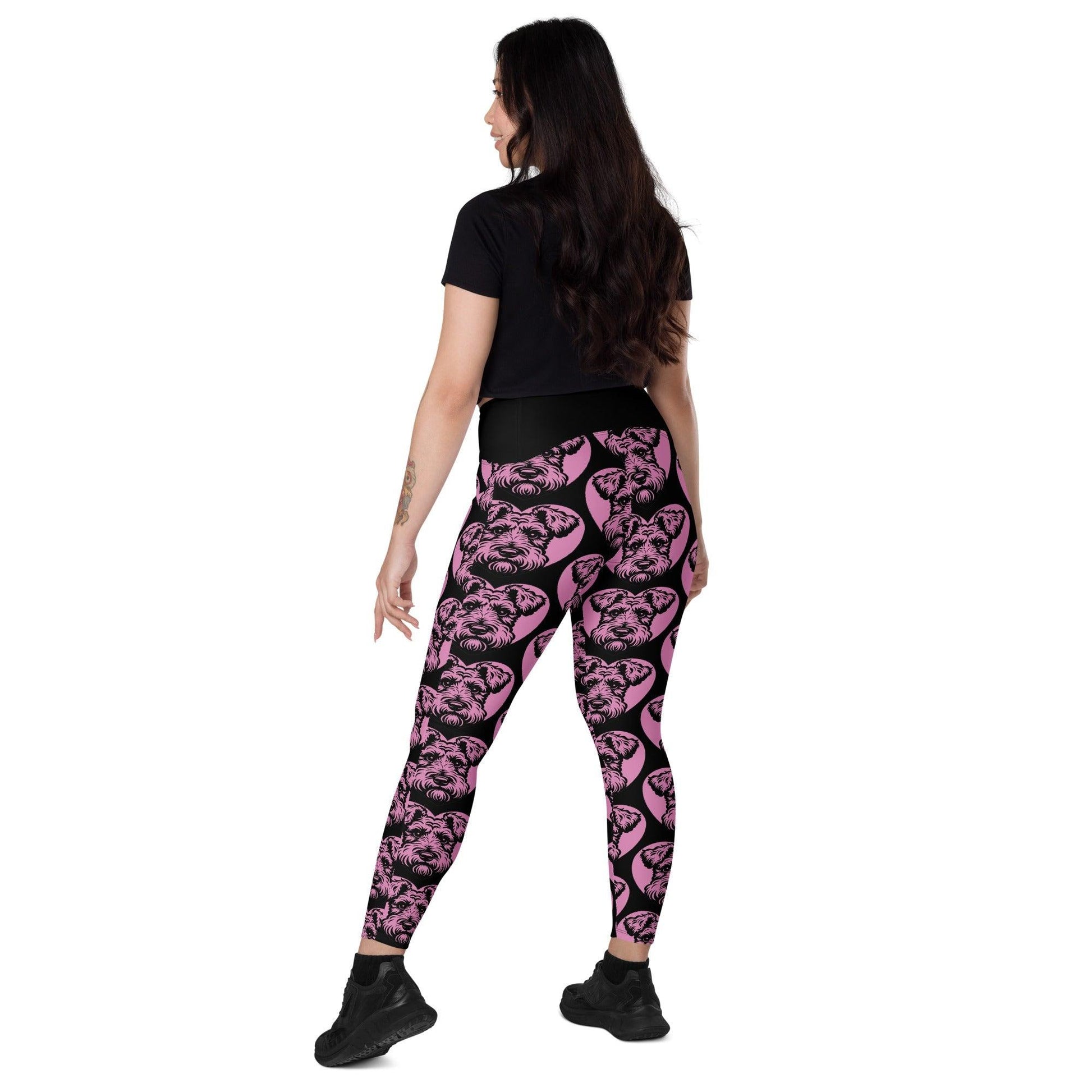 DOG BREED LEGGINGS with pockets - KERRY BLUE TERRIER - HERTTAHOUND - pink | SHALMIAK