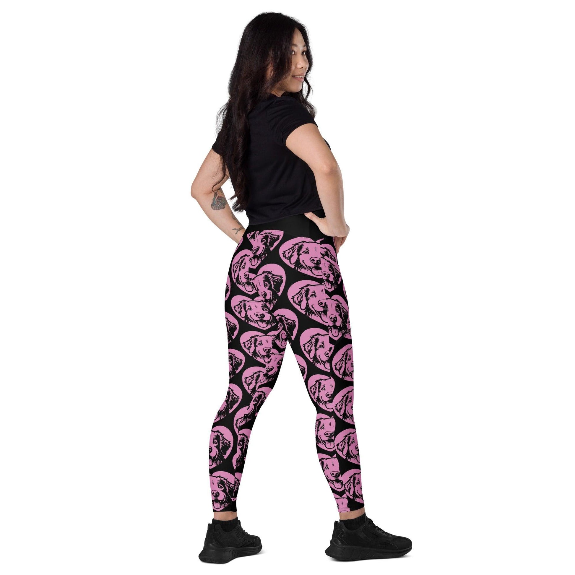 DOG BREED LEGGINGS with pockets - NOVA SCOTIA DUCK TOLLING RETRIEVER - HERTTAHOUND - pink | SHALMIAK