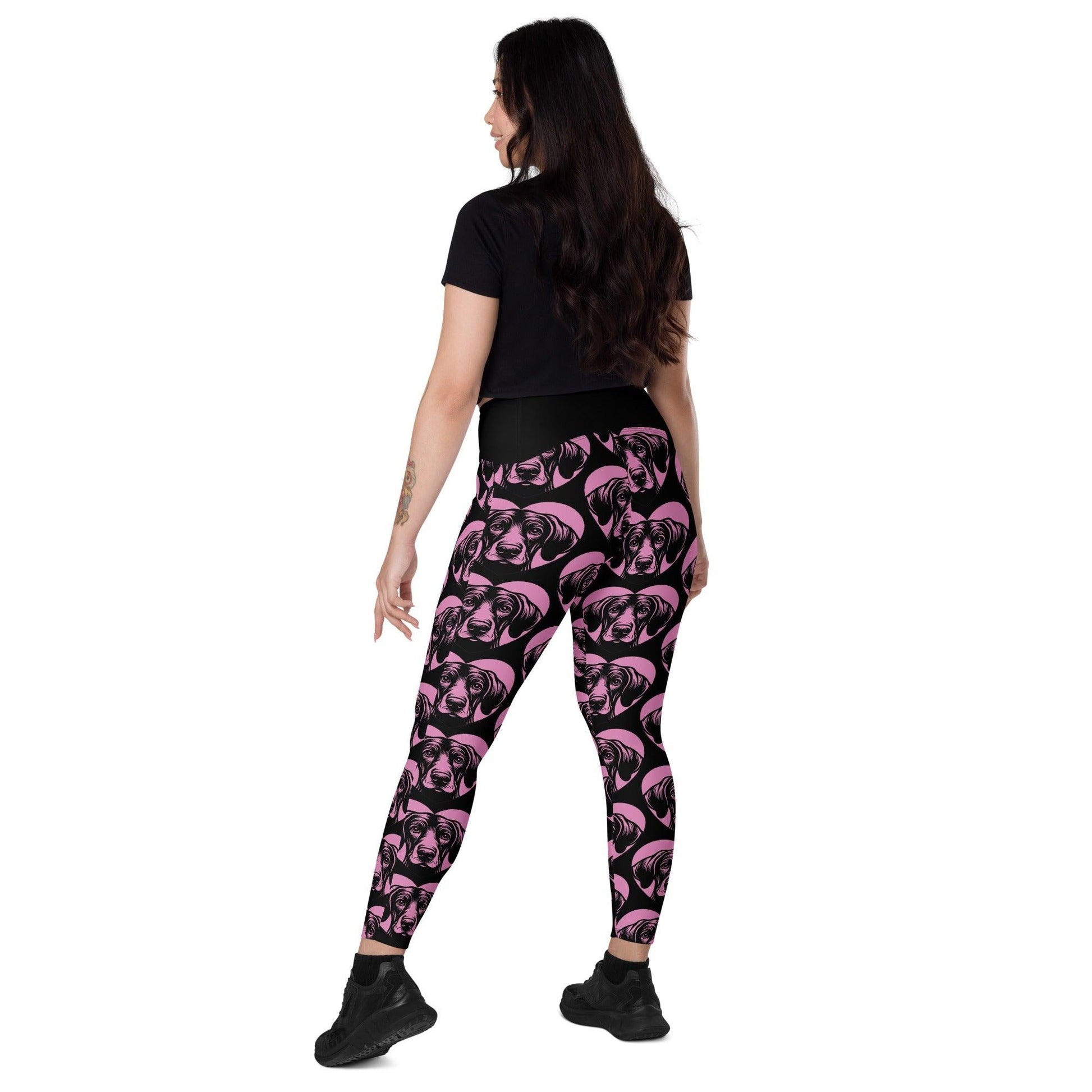 DOG BREED LEGGINGS with pockets - PLOTT HOUND - HERTTAHOUND - pink | SHALMIAK