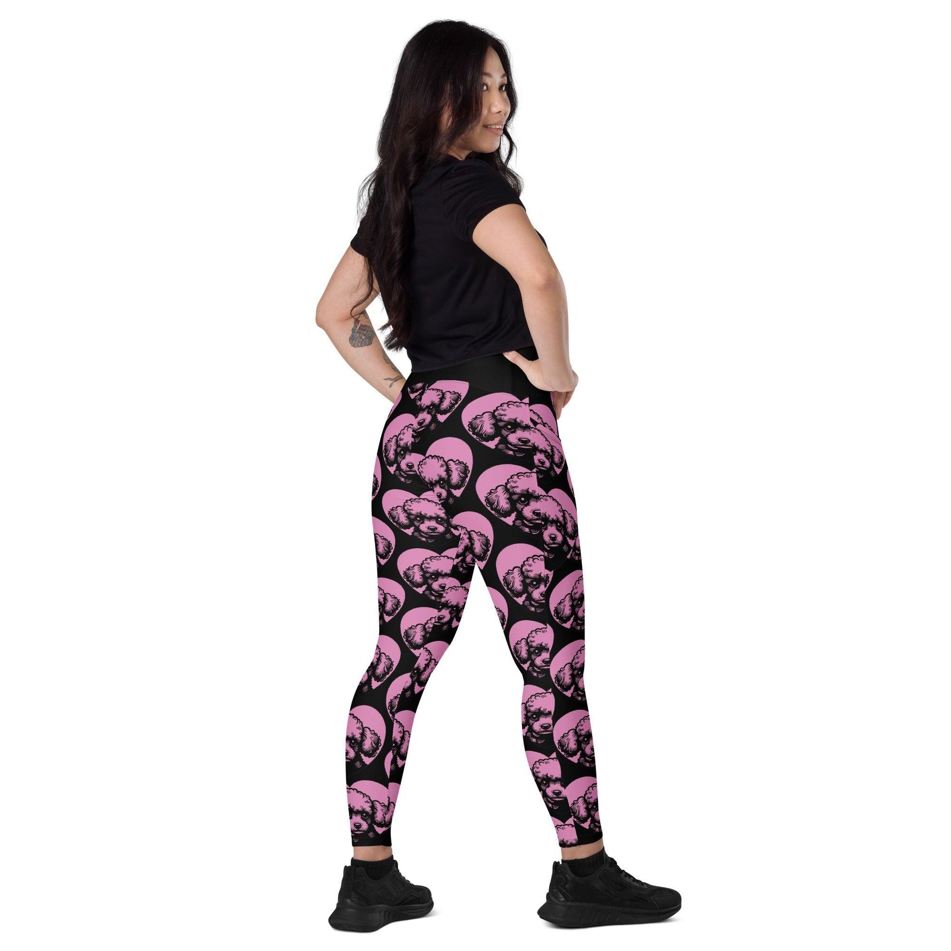 DOG BREED LEGGINGS with pockets - POODLE TOY - HERTTAHOUND - pink | SHALMIAK