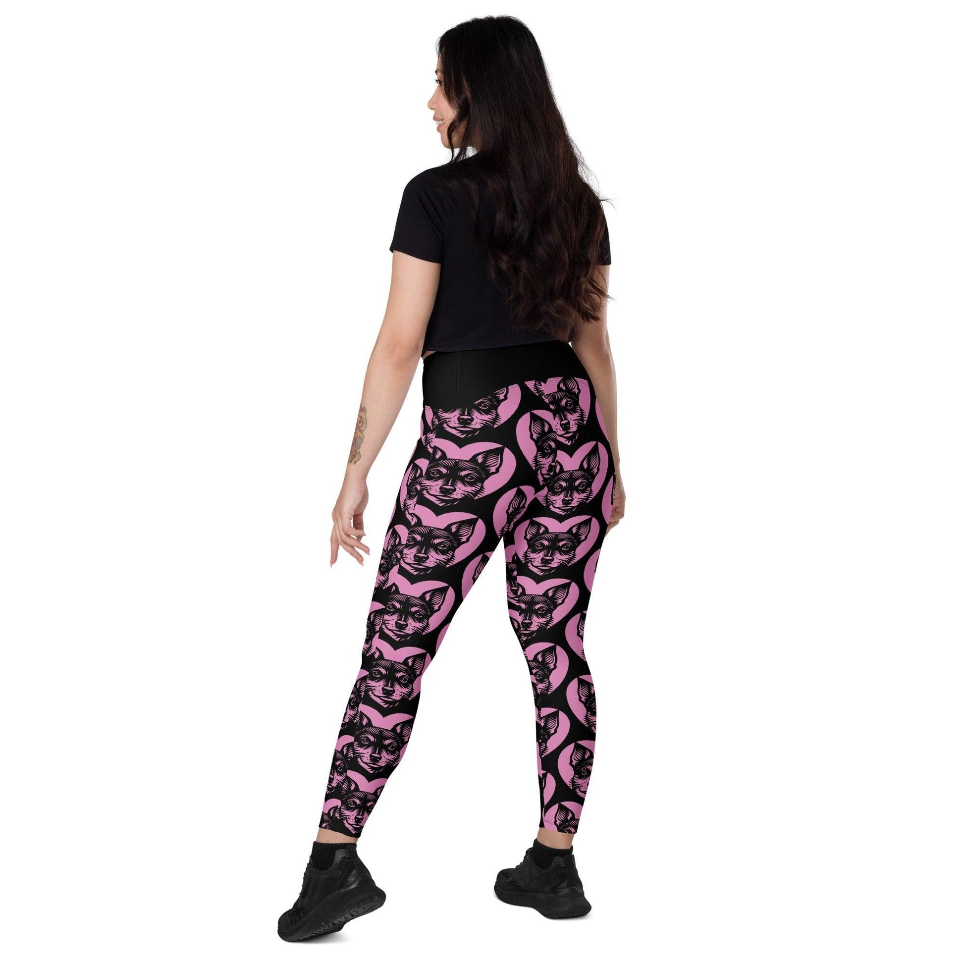 DOG BREED LEGGINGS with pockets - RAT TERRIER - HERTTAHOUND - pink | SHALMIAK