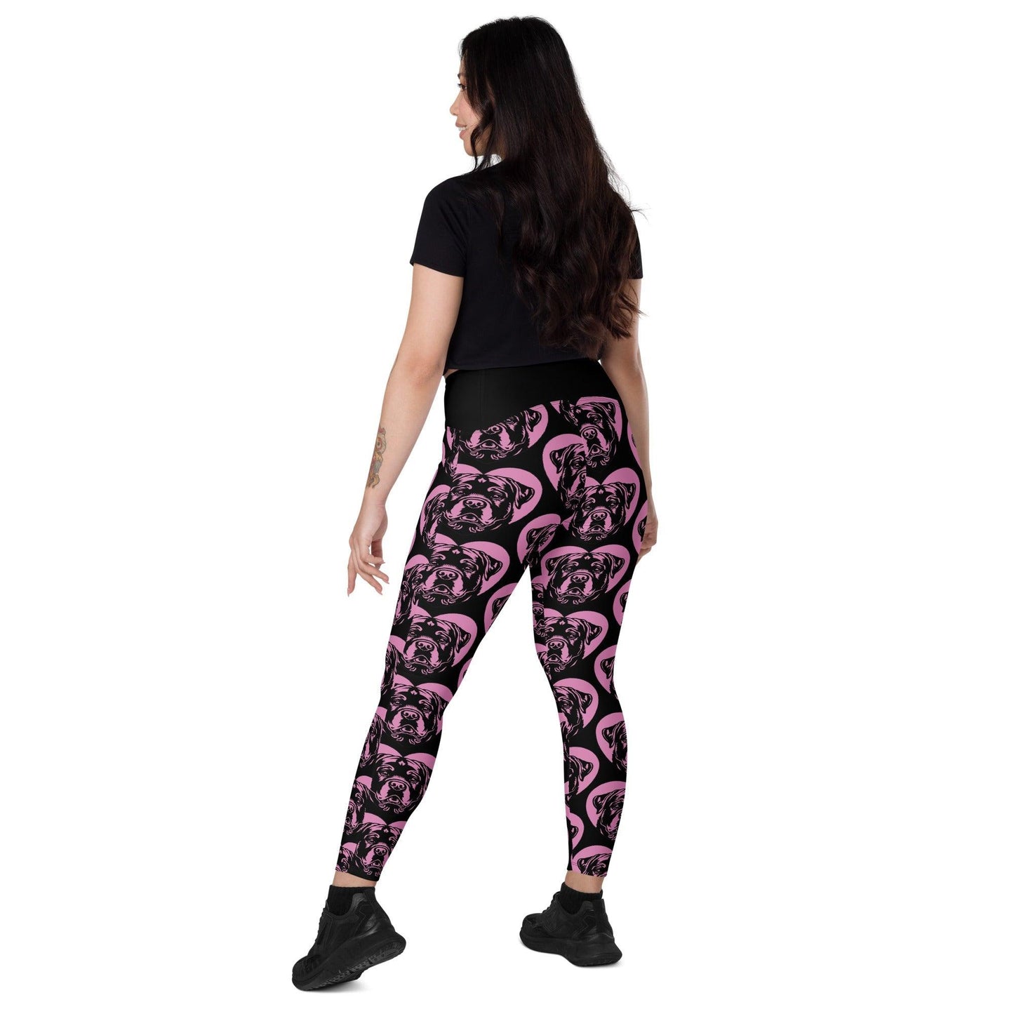 DOG BREED LEGGINGS with pockets - ROTTWEILER - HERTTAHOUND - pink | SHALMIAK
