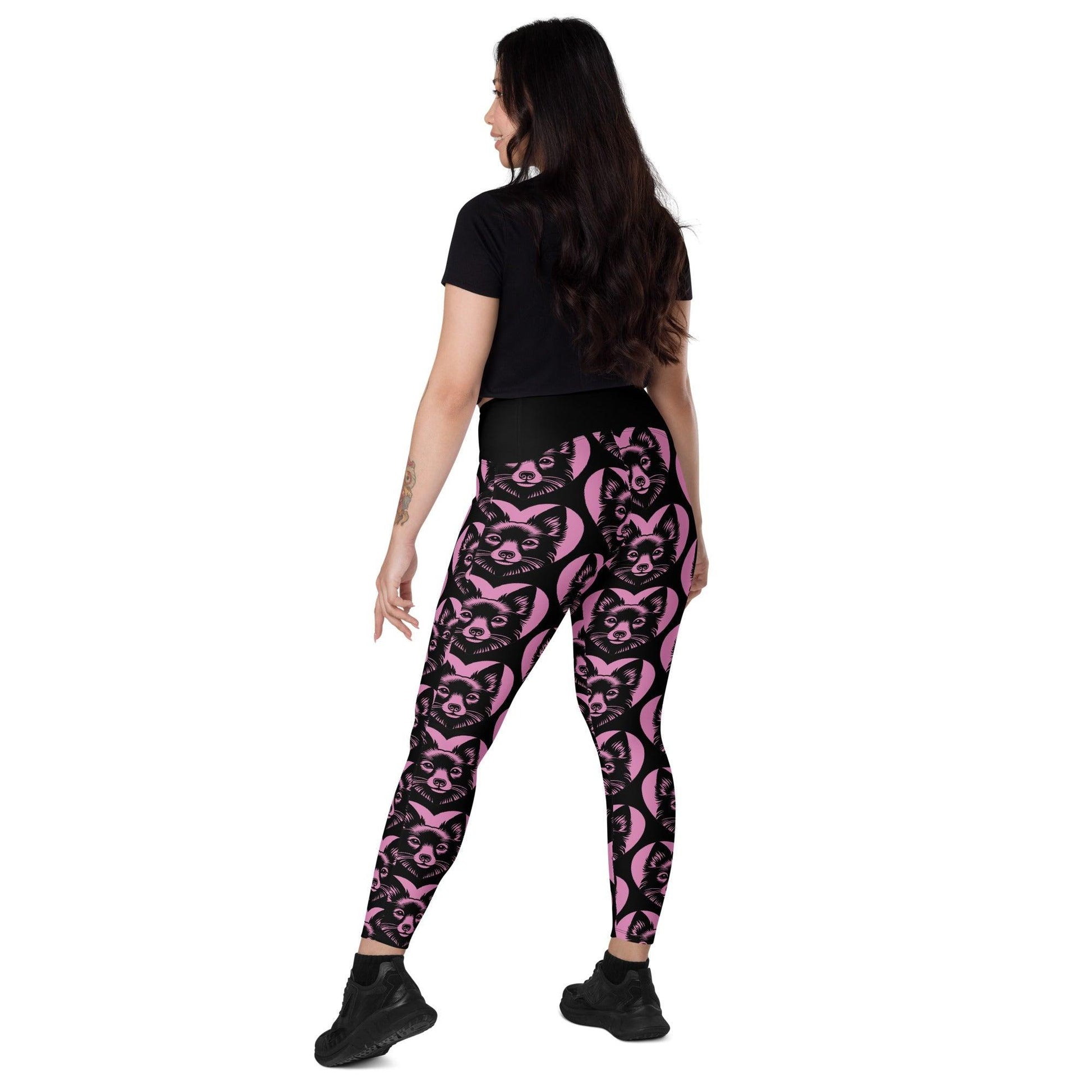 DOG BREED LEGGINGS with pockets - SCHIPPERKE - HERTTAHOUND - pink | SHALMIAK