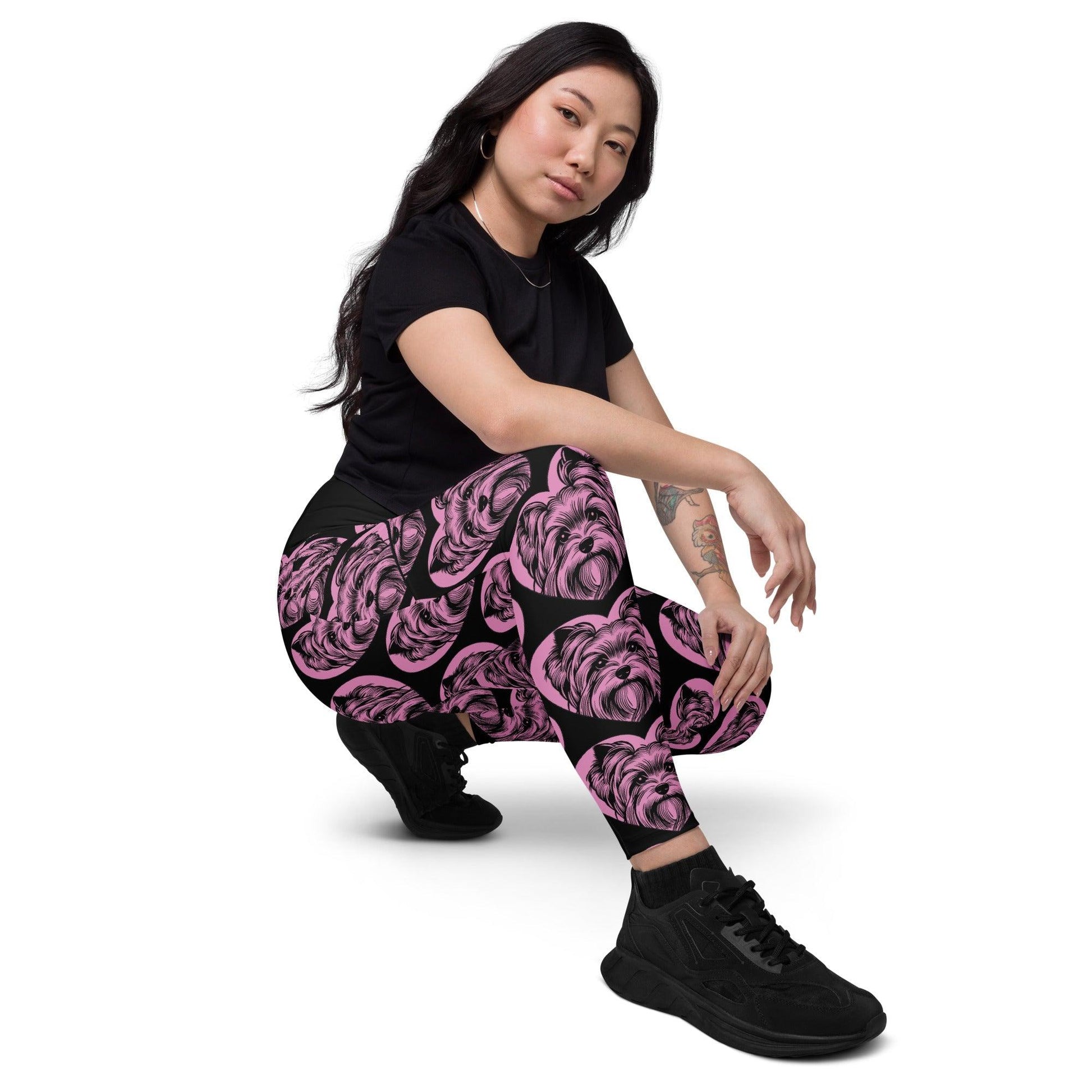 DOG BREED LEGGINGS with pockets - SILKY TERRIER 2 - HERTTAHOUND - pink | SHALMIAK