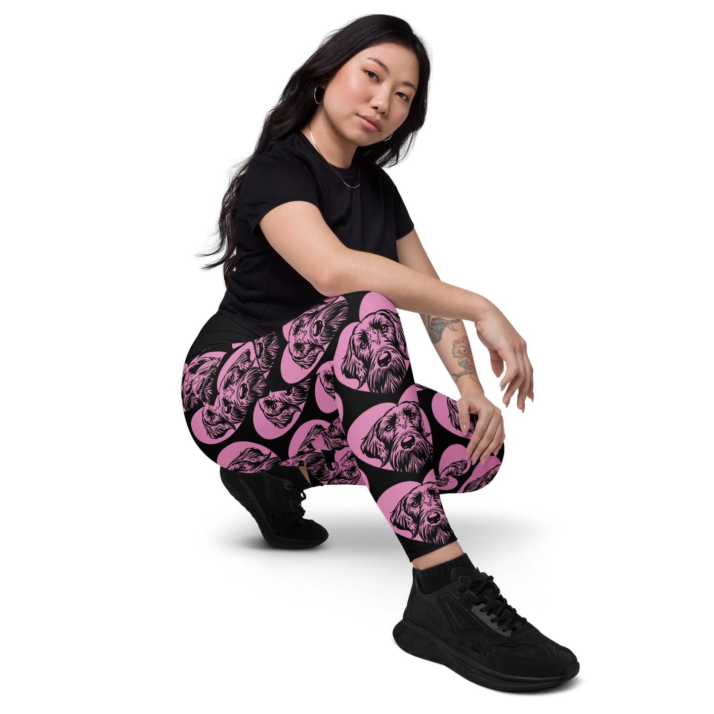 DOG BREED LEGGINGS with pockets - SPINONE ITALIANO - HERTTAHOUND - pink | SHALMIAK