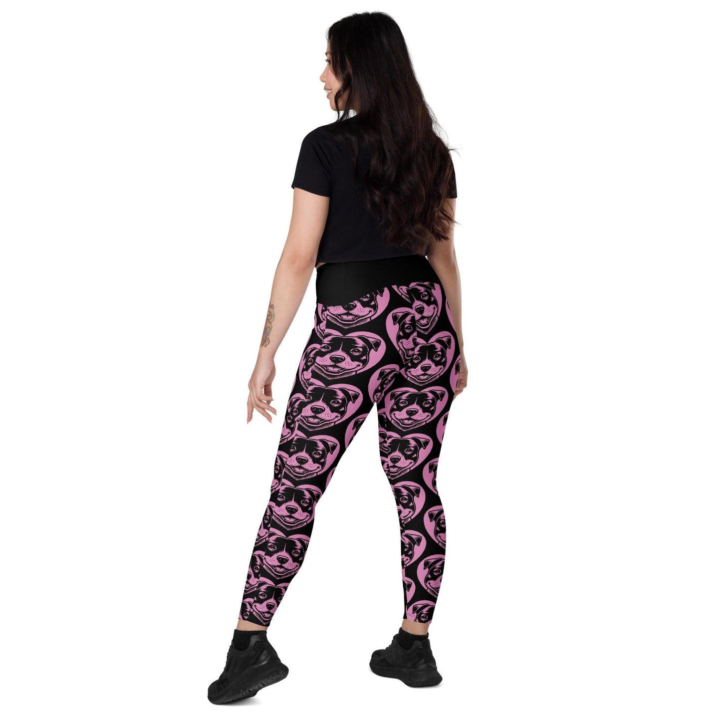 DOG BREED LEGGINGS with pockets - STAFFORDSHIRE BULL TERRIER - HERTTAHOUND - pink | SHALMIAK