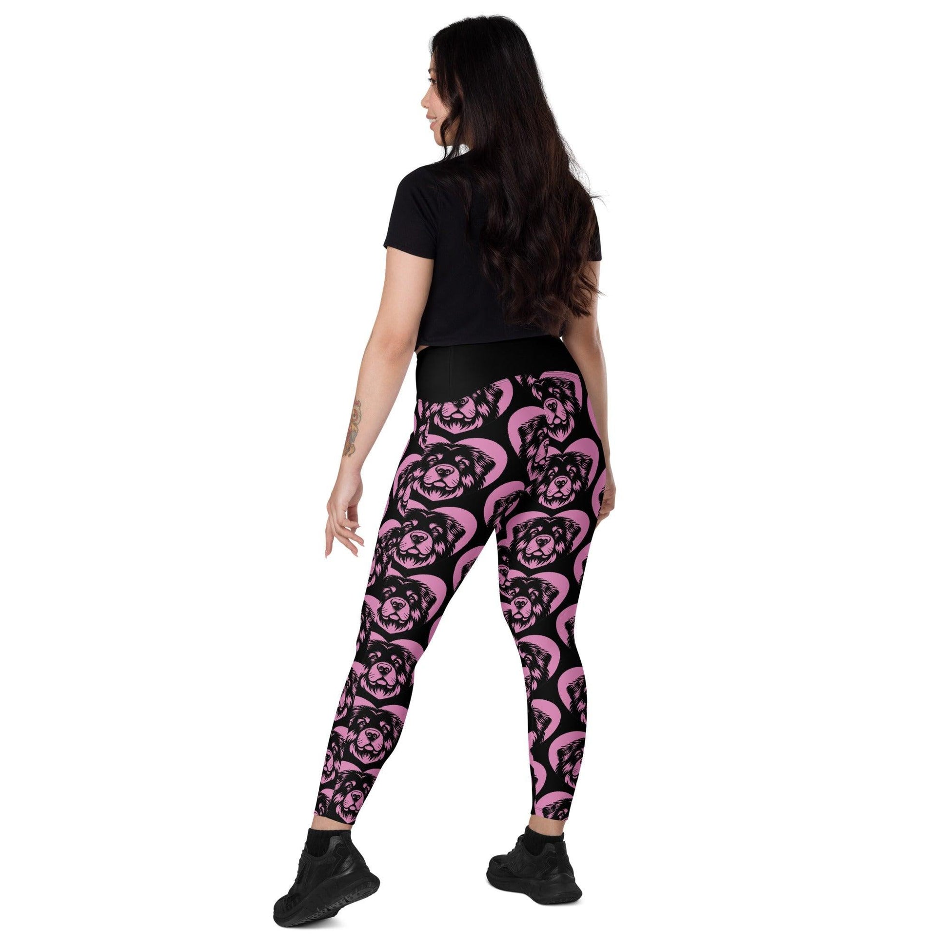 DOG BREED LEGGINGS with pockets - TIBETAN MASTIFF - HERTTAHOUND - pink | SHALMIAK