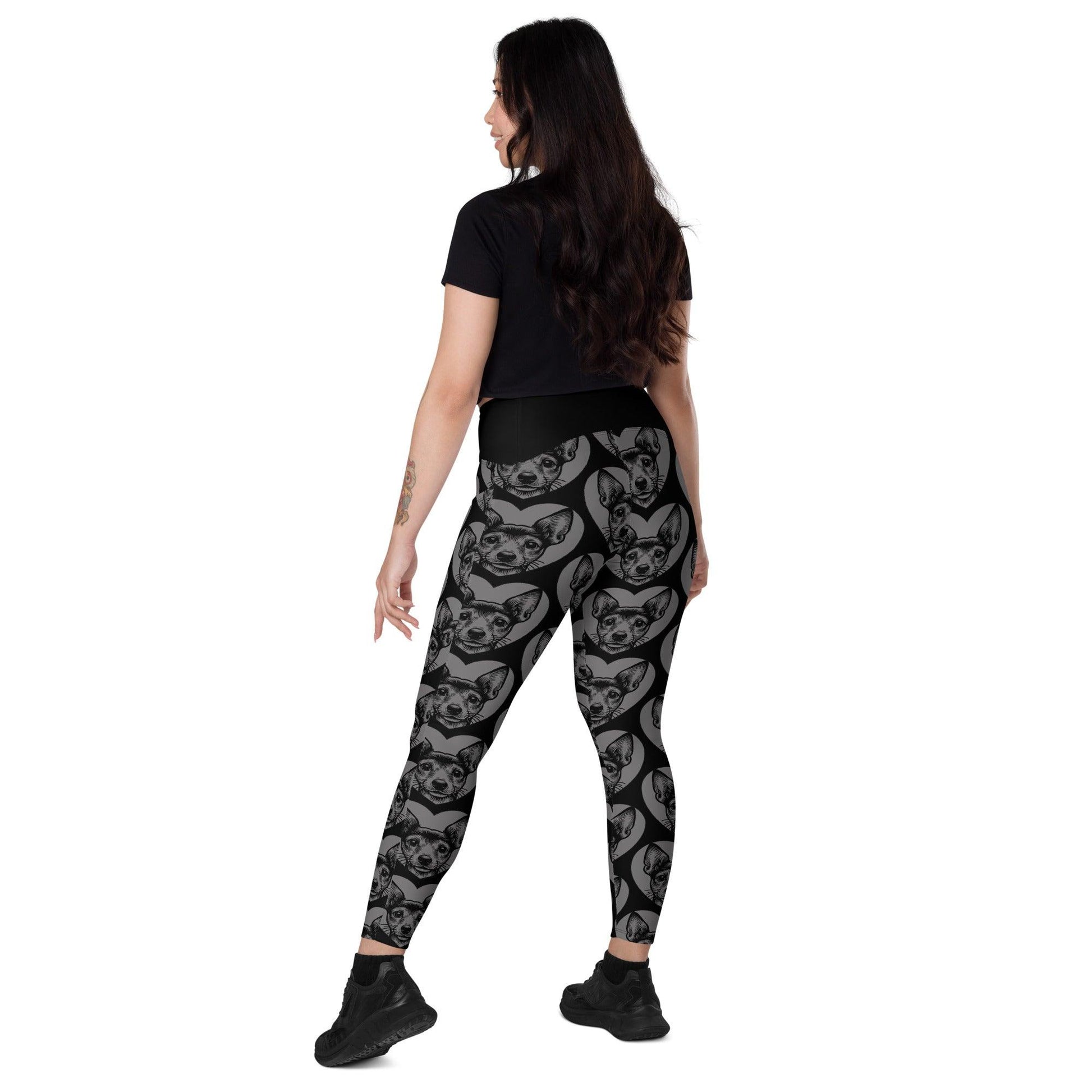 DOG BREED LEGGINGS with pockets - TOY FOX TERRIER - HERTTAHOUND - grey | SHALMIAK