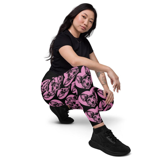 DOG BREED LEGGINGS with pockets - TOY FOX TERRIER - HERTTAHOUND - pink | SHALMIAK
