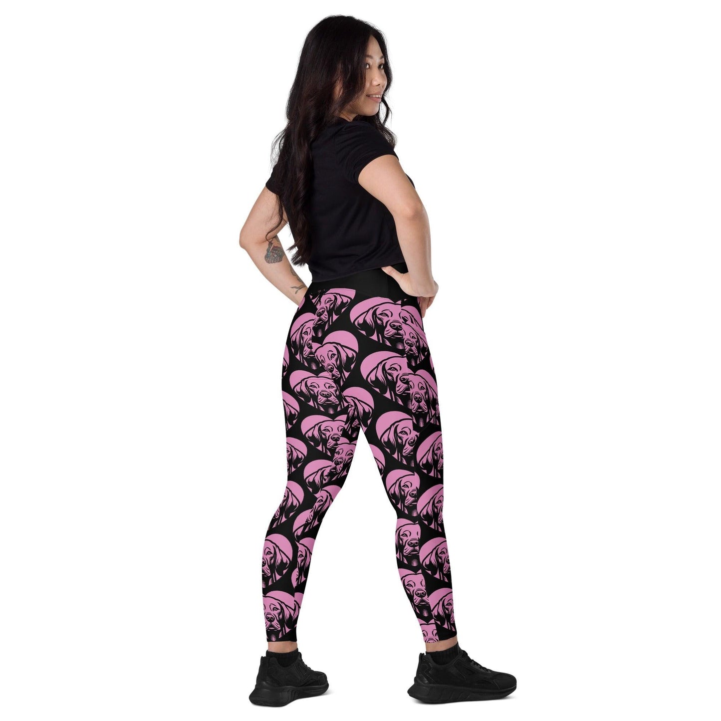 DOG BREED LEGGINGS with pockets - VIZSLA - HERTTAHOUND - pink | SHALMIAK